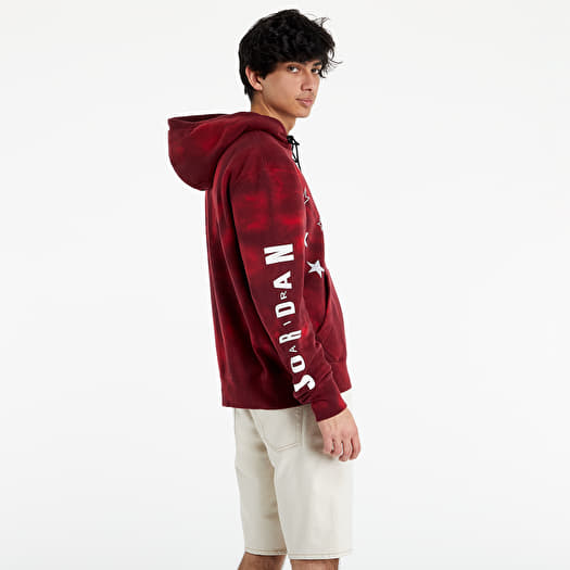 Mikiny Jordan Legacy AJ6 Graphic Fleece Pullover Hoodie Black Gym Red Footshop