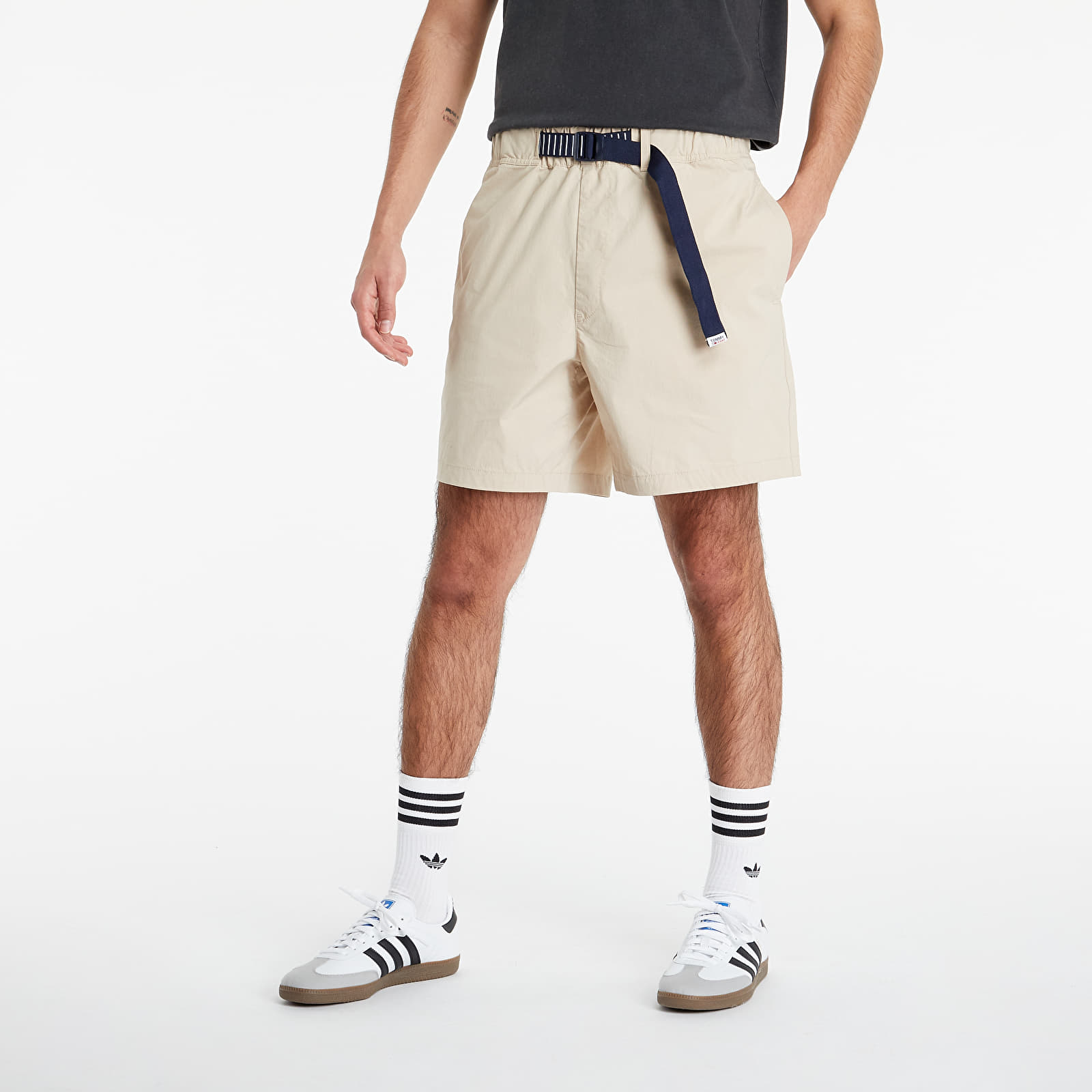 Kratke hlače Tommy Jeans Belted Beach Short Soft Beige