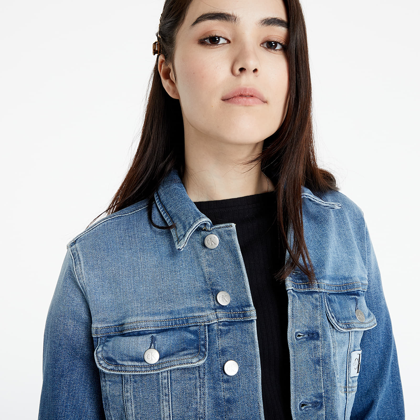 Jackets Calvin Klein Jeans Cropped Denim Jacket Denim Light Footshop