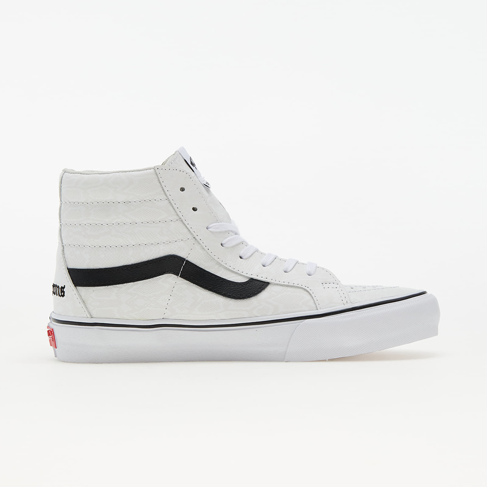 Vans high tops white with black stripe hot sale