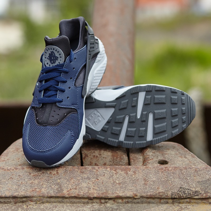 NIKE HUARACHE 野球スパイク グレー ネイビー Men's shoes Nike Air Huarache Midnight Navy/ Midnight Navy-Dark