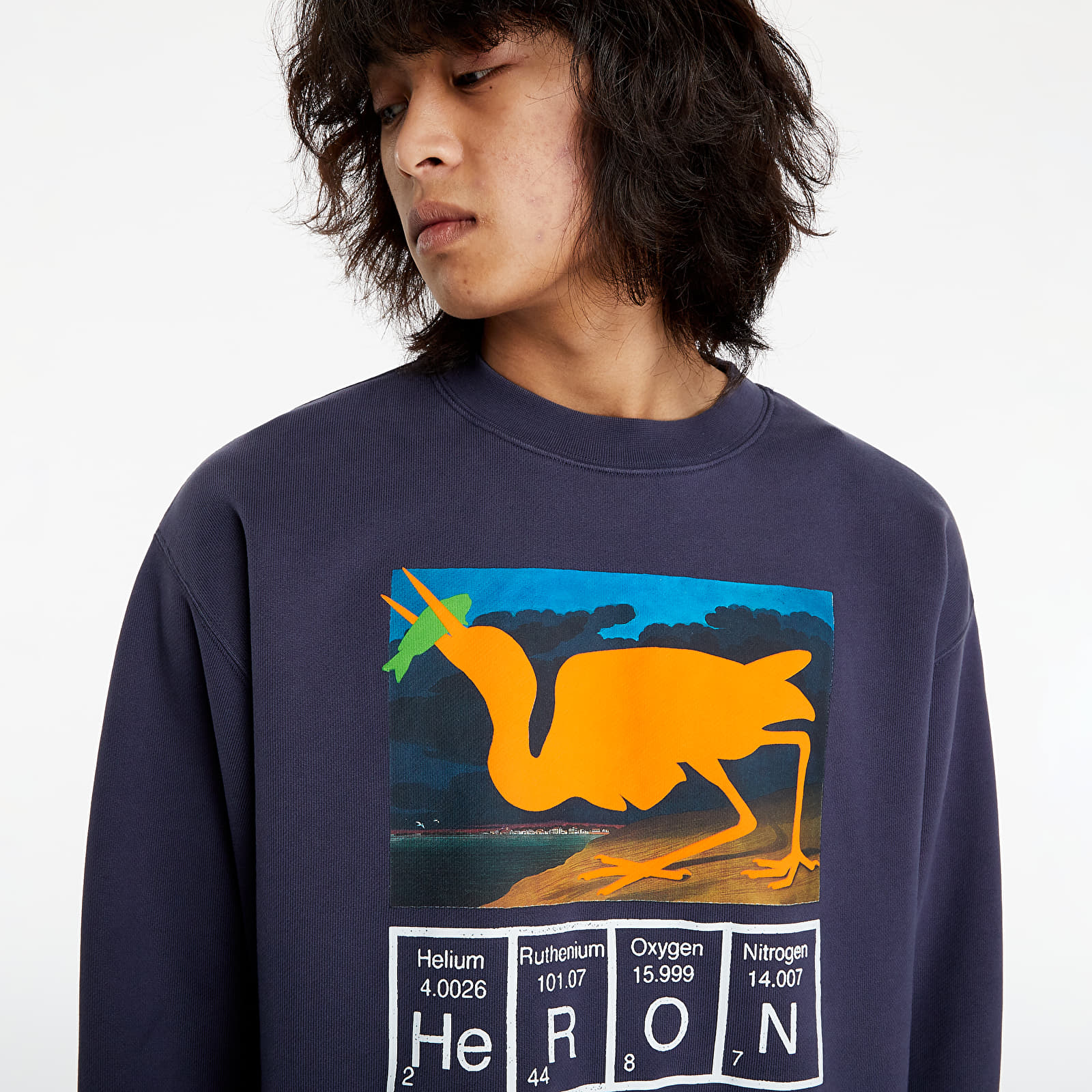Sudaderas HERON PRESTON Heron Cutout Crewneck Anthracite/ Orange