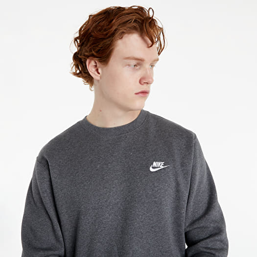 Hoodies and sweatshirts Nike Sportswear Club Fleece Crew Charcoal Heathr White Footshop