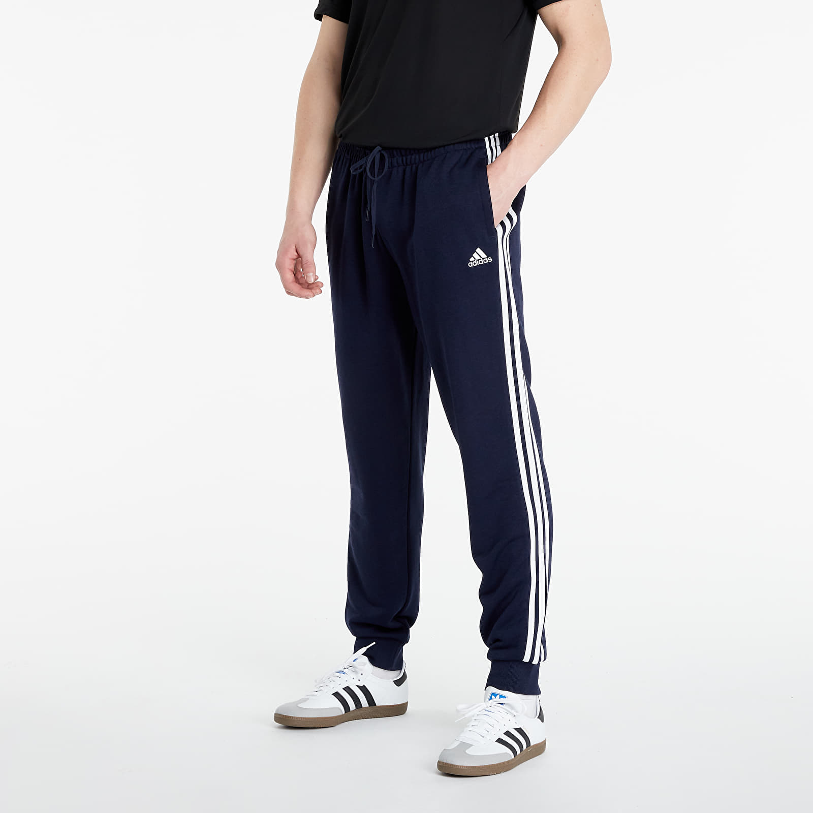 Spodnie dresowe adidas Essentials Frech Terry 3-Stripes Pants Legend Ink/ White
