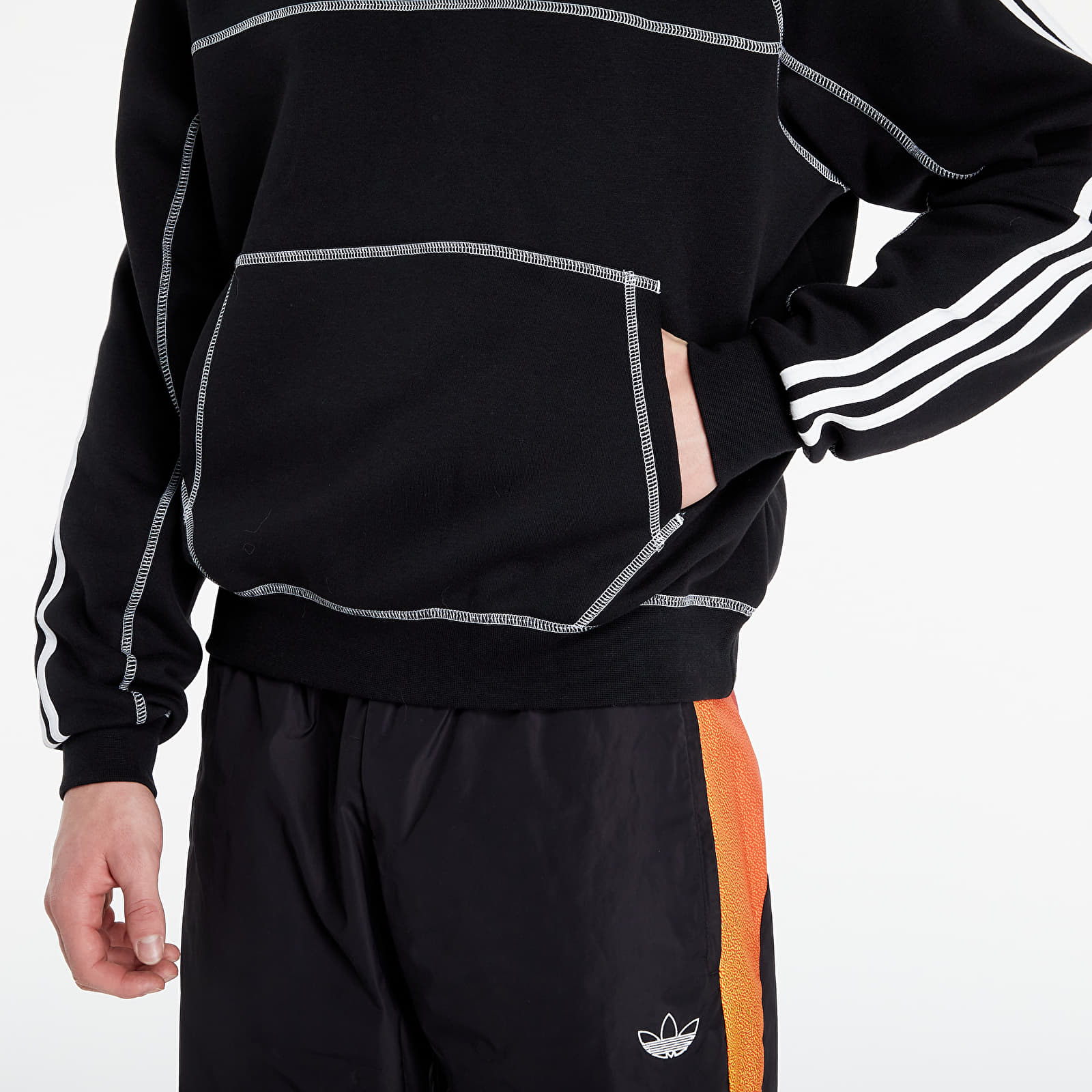 Adidas originals outline central sales logo sweatshirt in blac