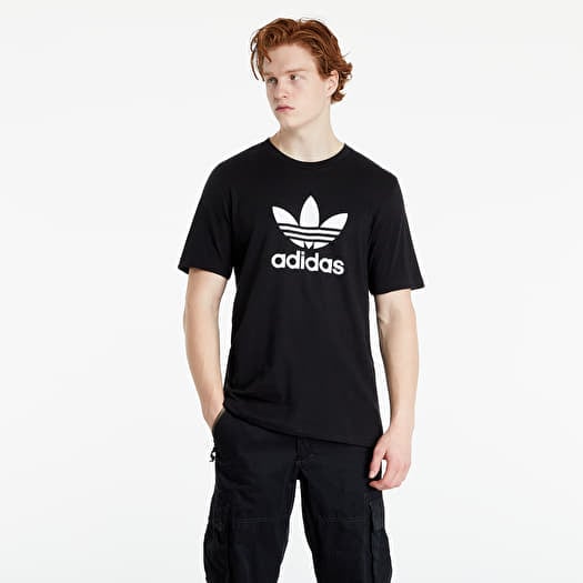 Adidas trefoil tee black sale