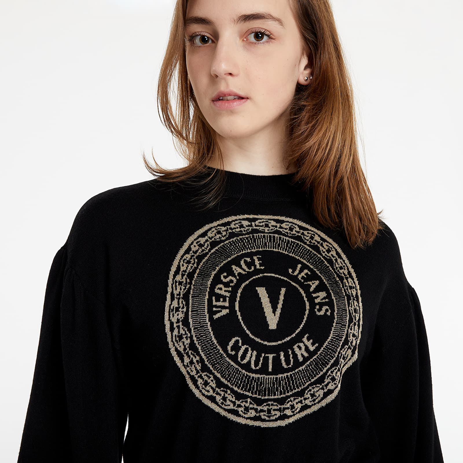 Sweaters Versace Jeans Couture W Round Lurex Sweater Black