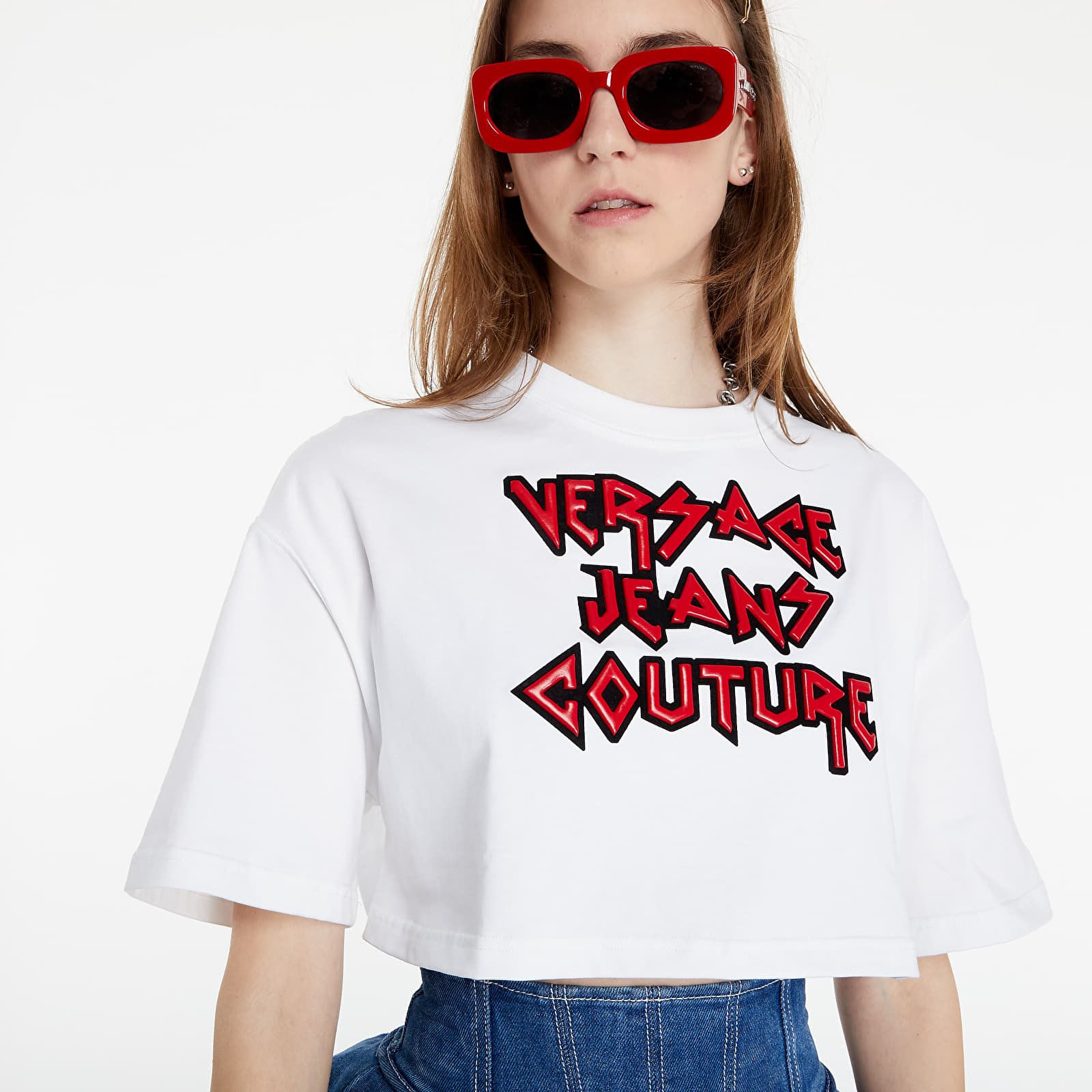 T-shirts Versace Jeans Couture W 18 Leather T-Shirt White