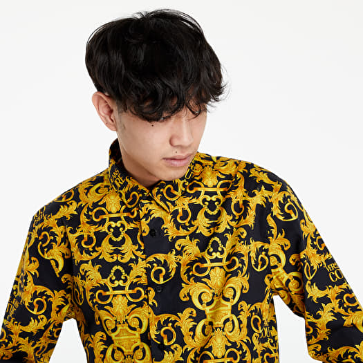 Versace Jeans Couture Slim Print Logo Baroque Shirt Black/ Gold | Footshop Versace Jeans Couture Slim Print Logo Baroque Shirt Black/ Gold | Footshop