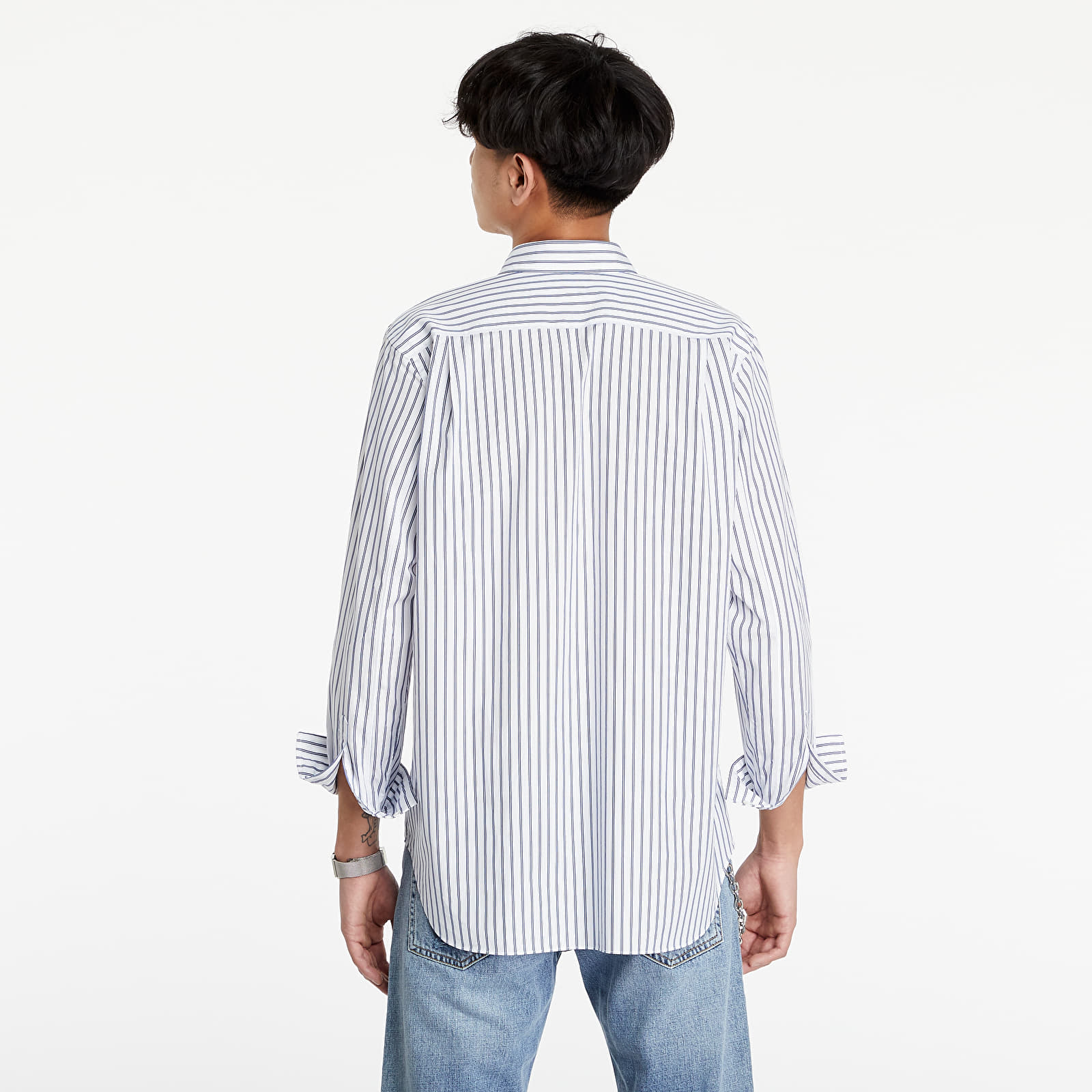 Camisas Comme des Garçons PLAY Black Heart Striped Shirt Light Blue/ White/ Black