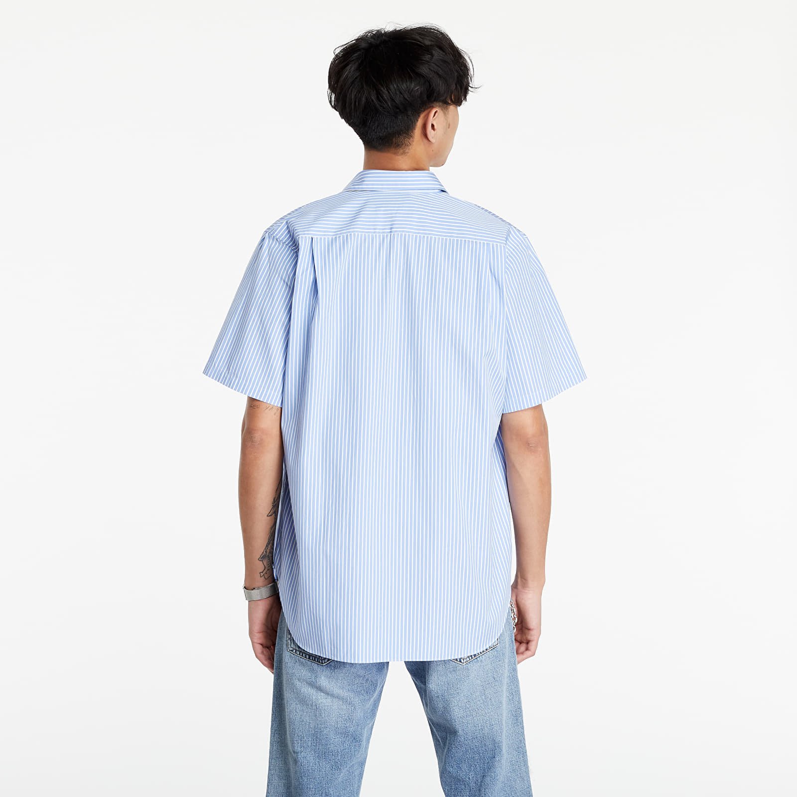 Ingek Comme des Garçons PLAY Black Heart Striped Shirt Blue/ White
