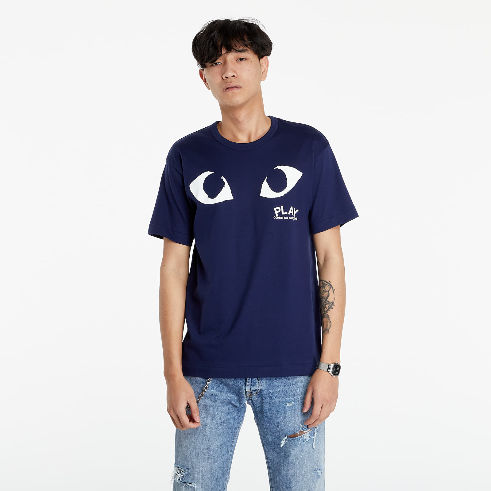 T shirts Comme des Garcons PLAY Eye T Shirt Navy Footshop