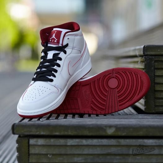 Jordan 1 retro mid white gym red black outlet