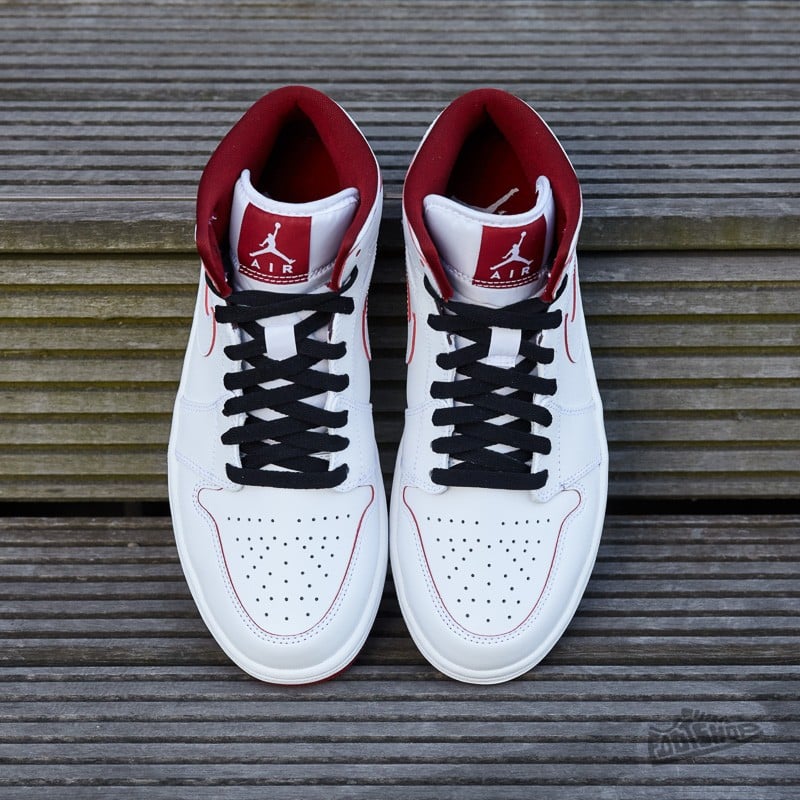 Chaussures et baskets homme Air Jordan 1 Mid White/ Gym Red-Black