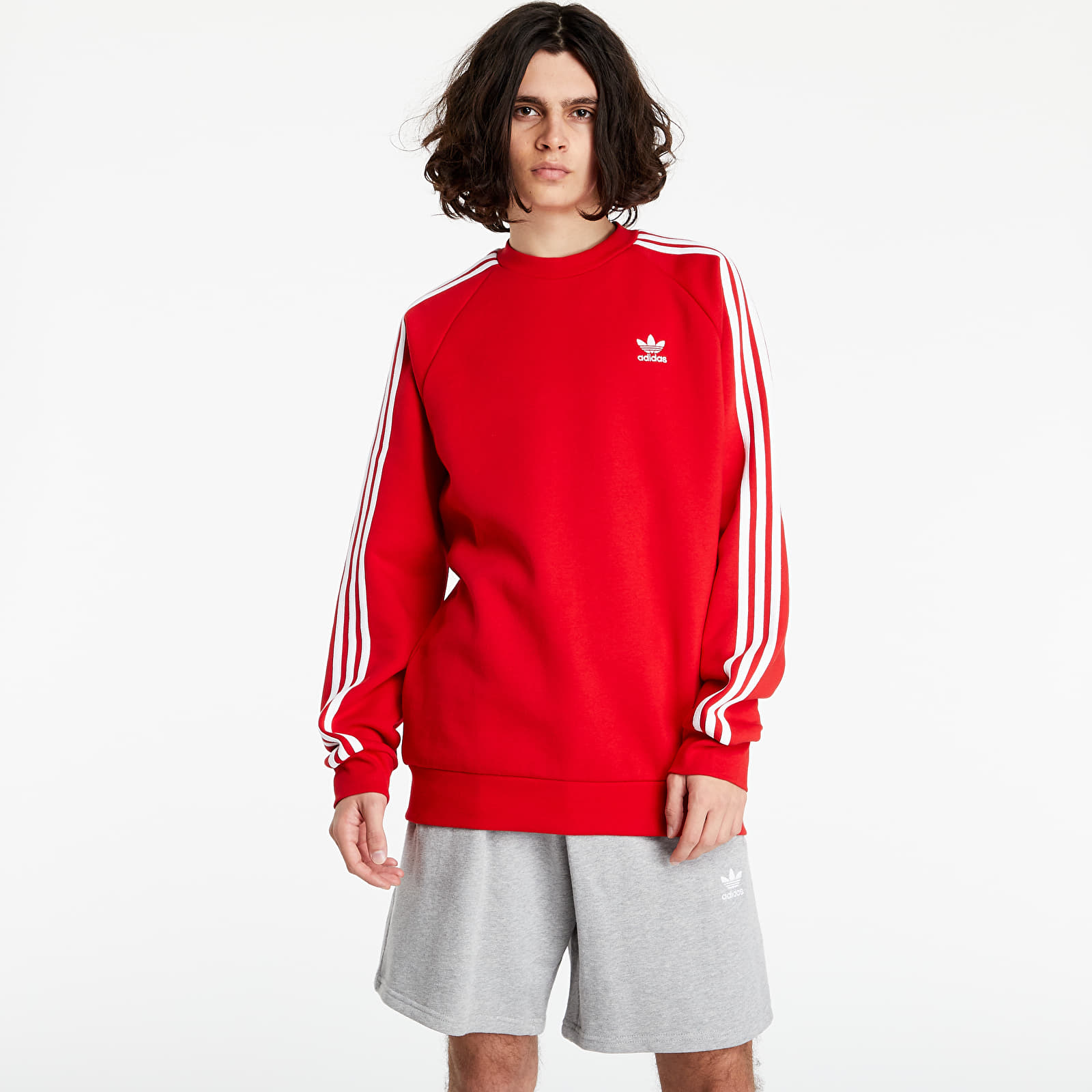 Sudaderas adidas 3-Stripes Crew Scarlet