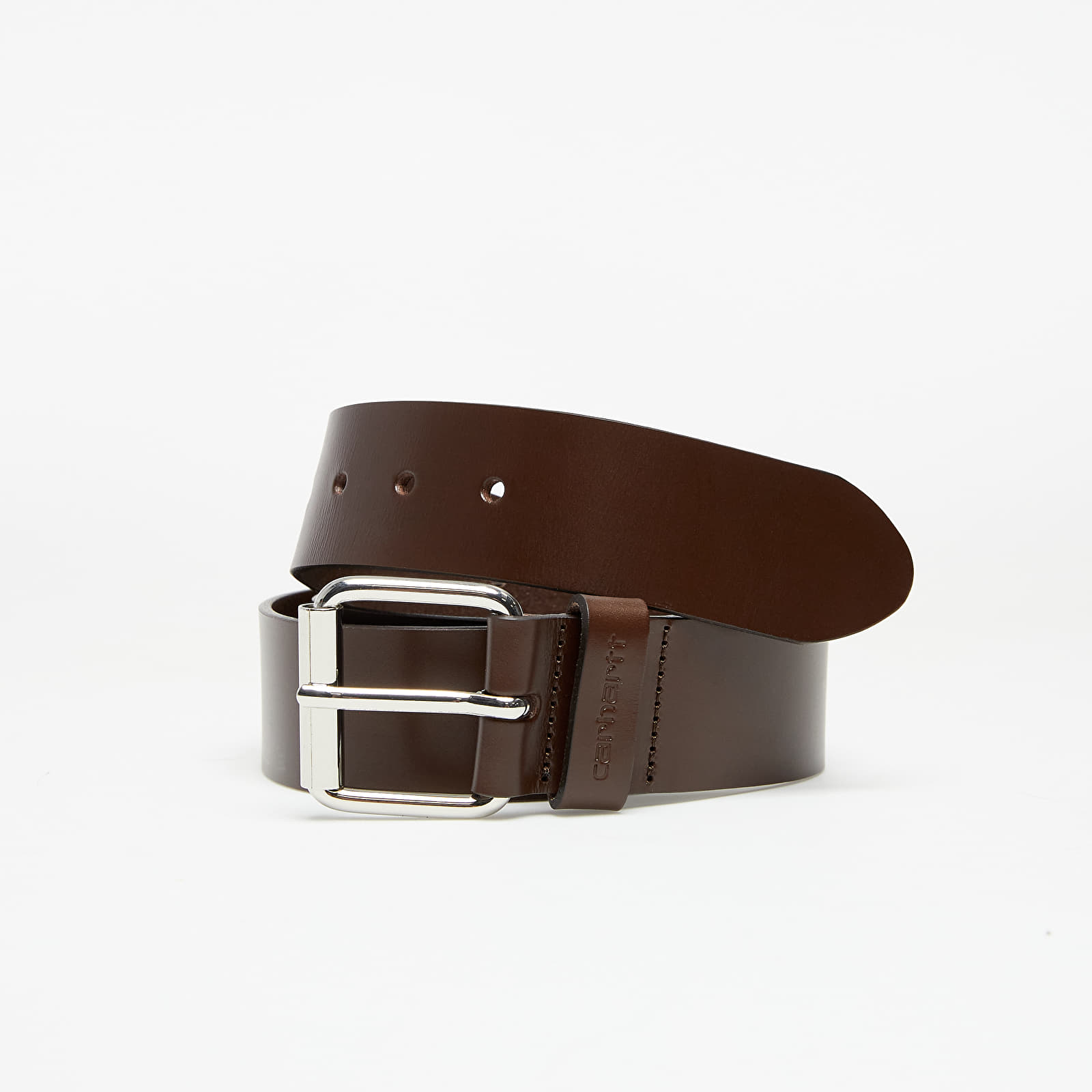 Curea Carhartt WIP Script Belt Dark Brown/ Silver