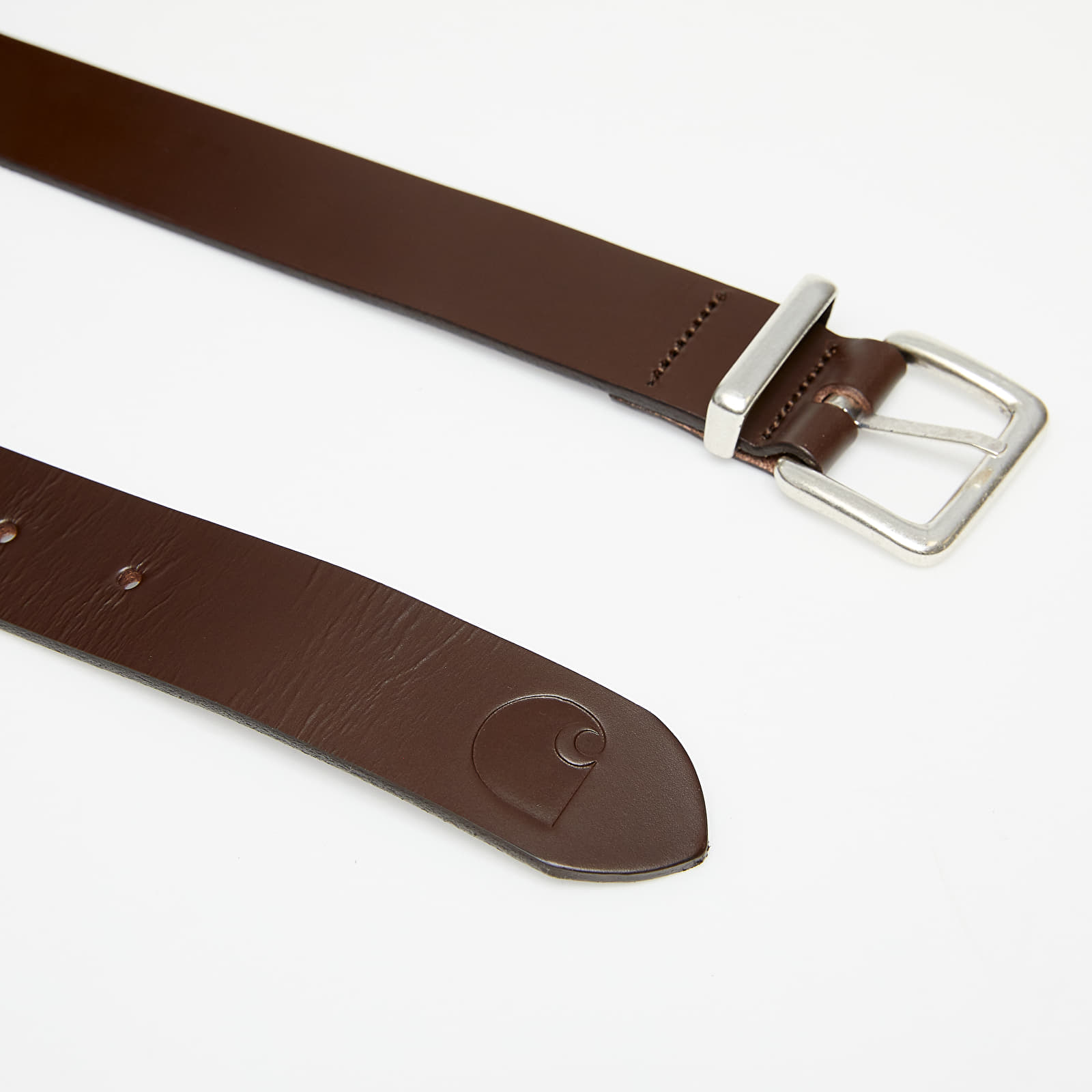 Gürtel Carhartt WIP Logo Belt Dark Brown / Silver
