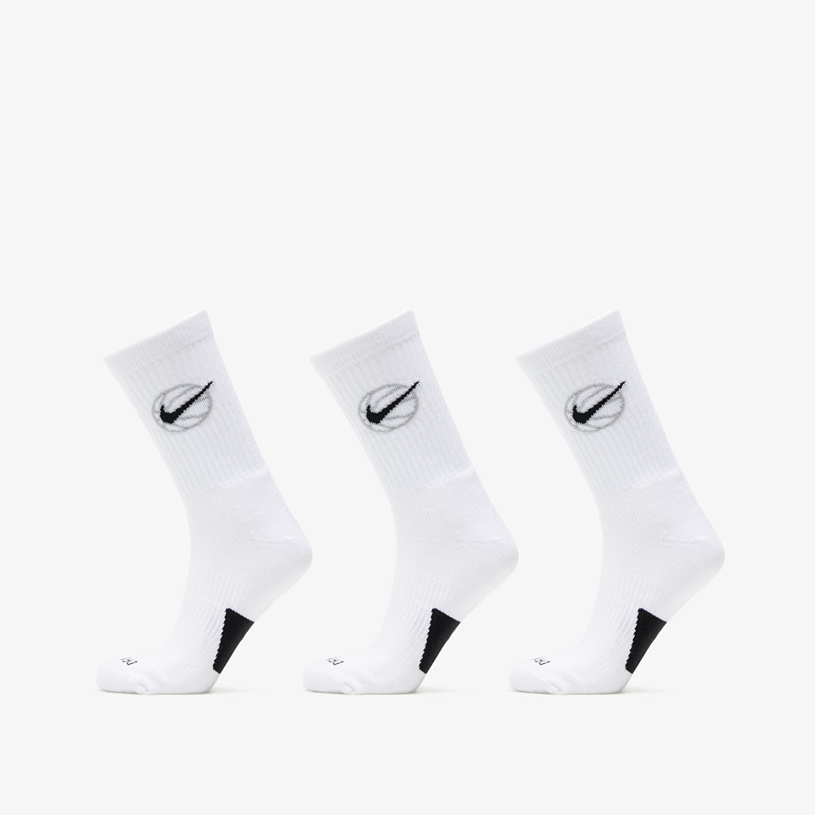 Ponožky Nike Everyday Crew Basketball Socks 3 Pairs White/ Black