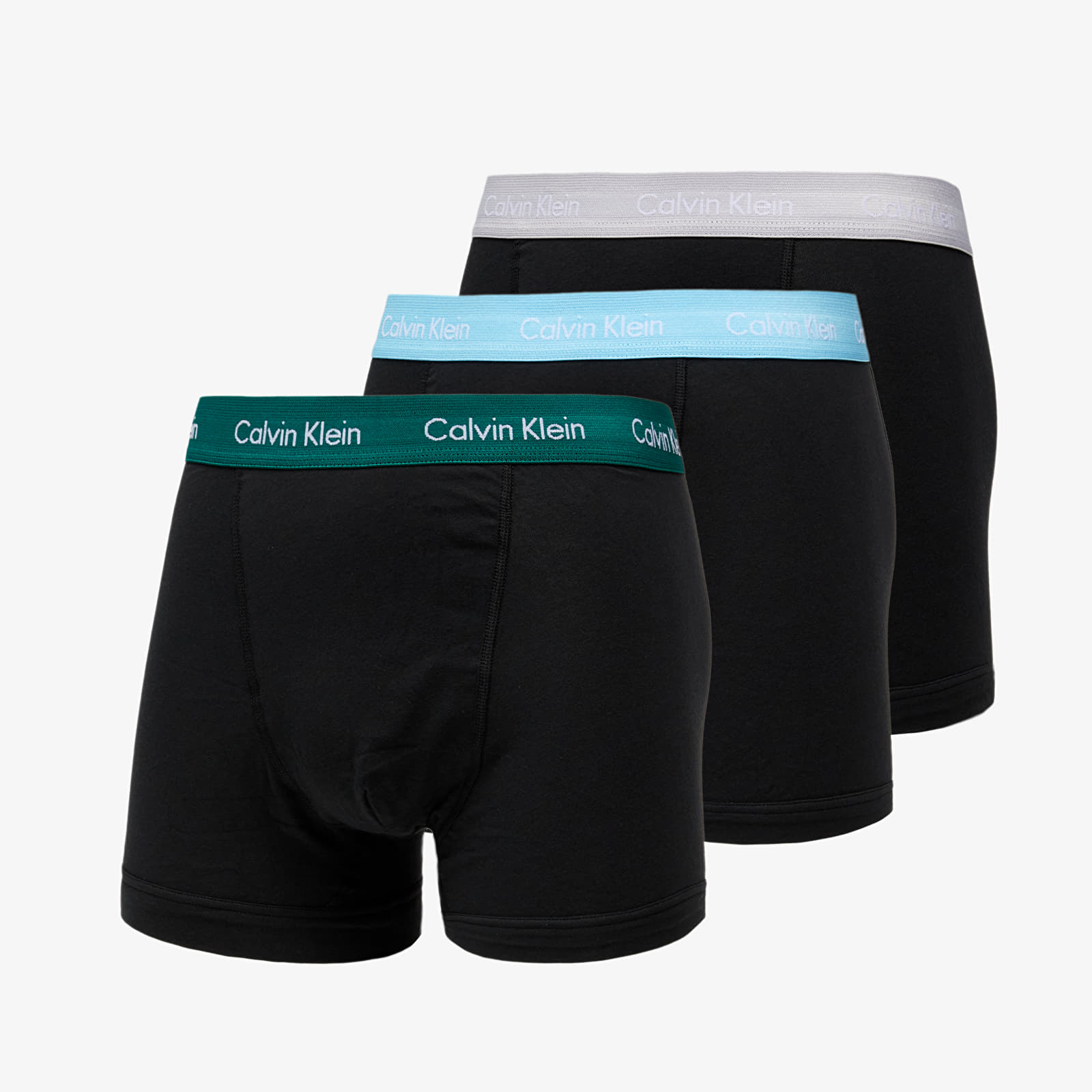 Boxerky Calvin Klein Trunks 3 Pack B-Jade Sea/ Sky High/ Sleek Silver