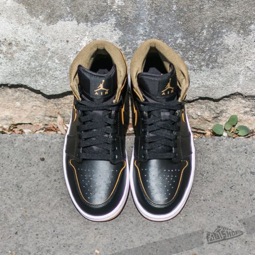 Men's shoes Air Jordan Mid Black/ Metallic Gold-White (554724