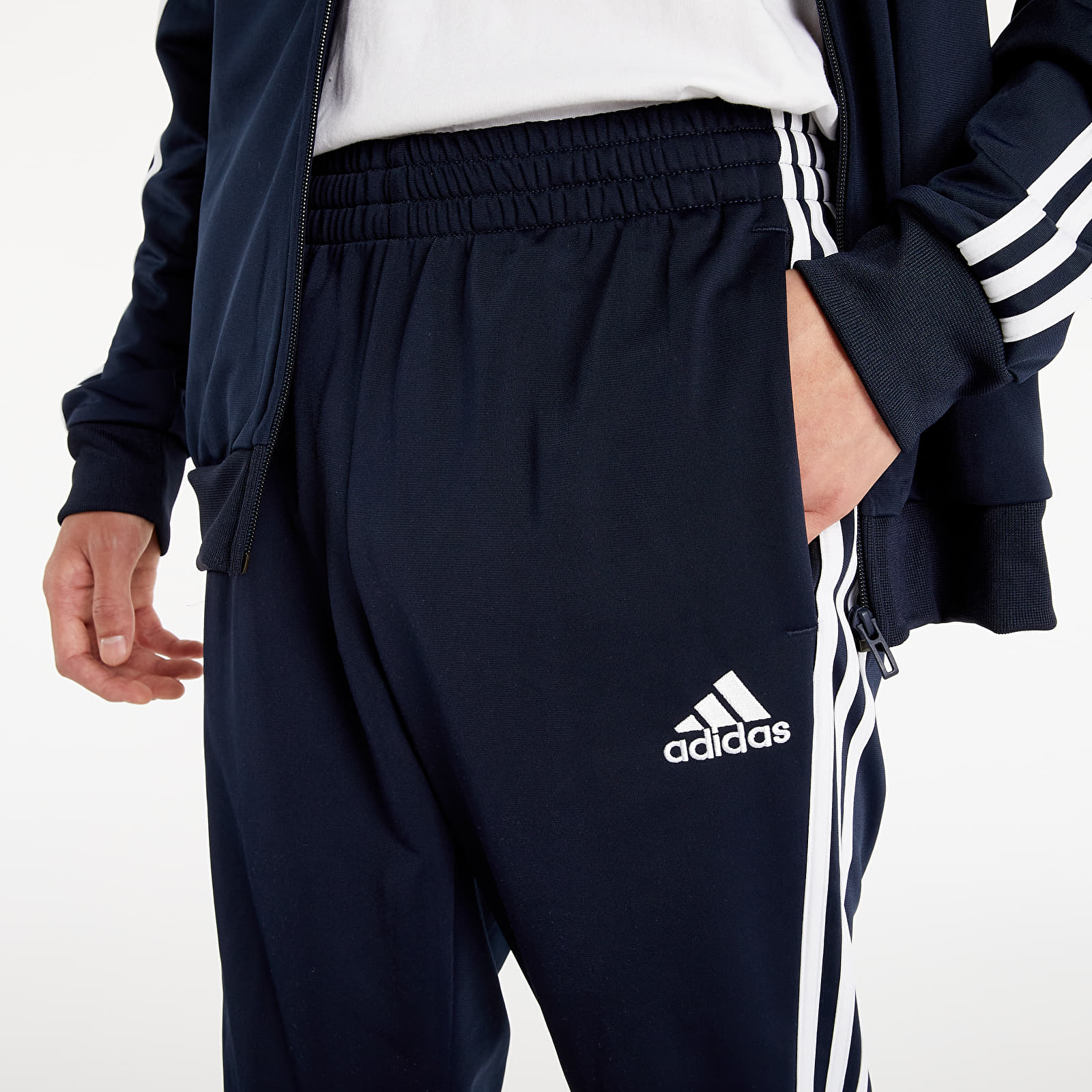 Hupparit ja collegepaidat adidas Primegreen Essentials 3-Stripes Suit Legend Ink / White