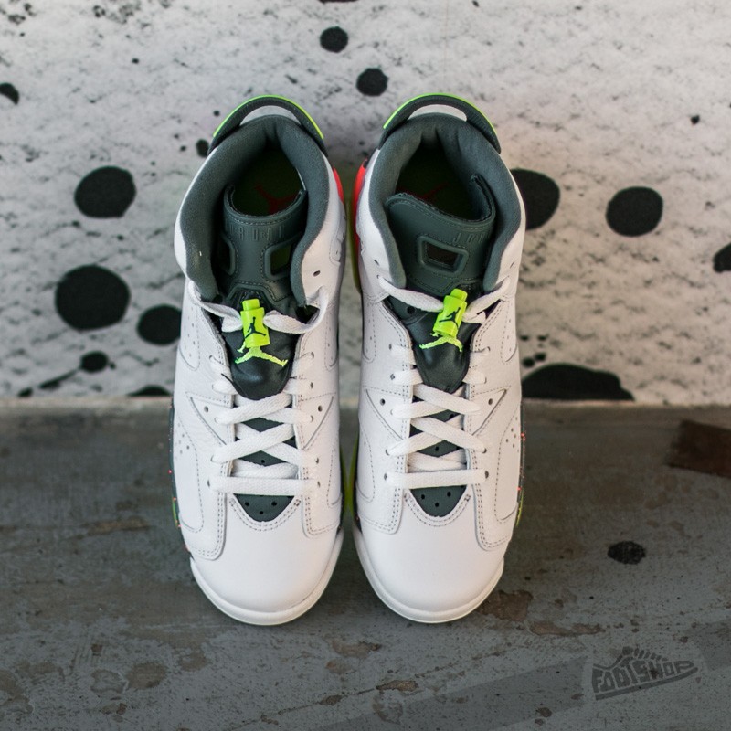 Shoes Air Jordan 6 Retro (BG) White/ Ghost Green-Hasta-Bright Mango