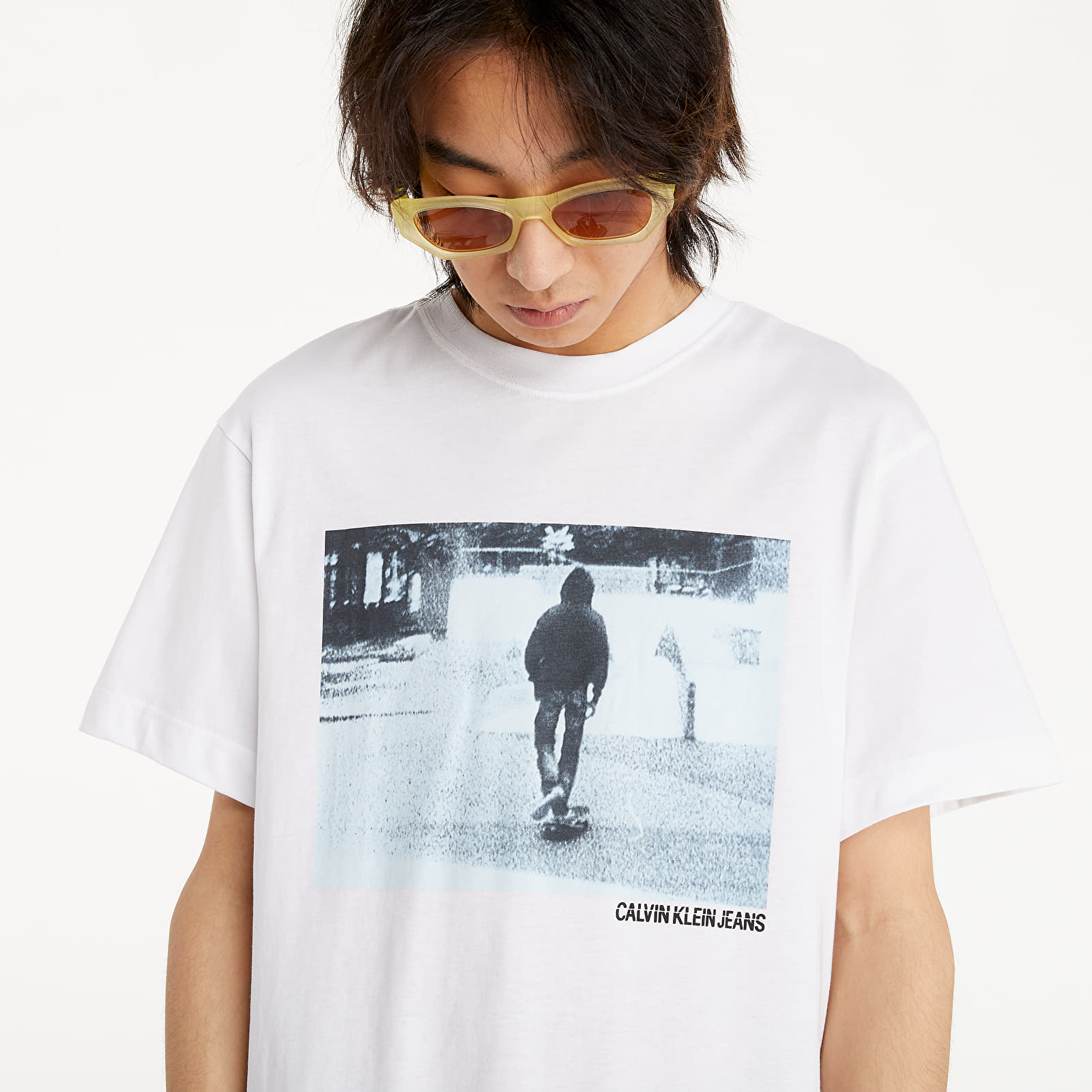 Pánske tričká Calvin Klein Jeans Urban Skater Box Tee Bright White