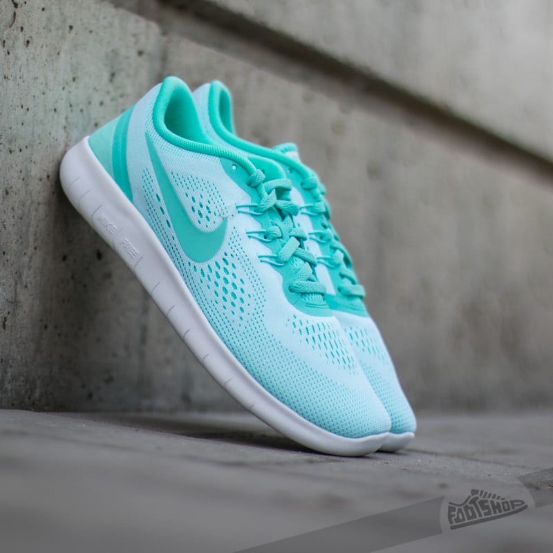 Women s shoes Nike Free Run GS White Hyper Turquoise Black Footshop