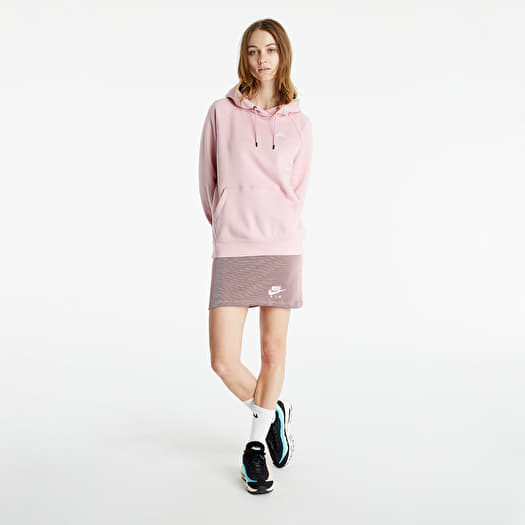 nike essential fleece hoodie in pink glaze