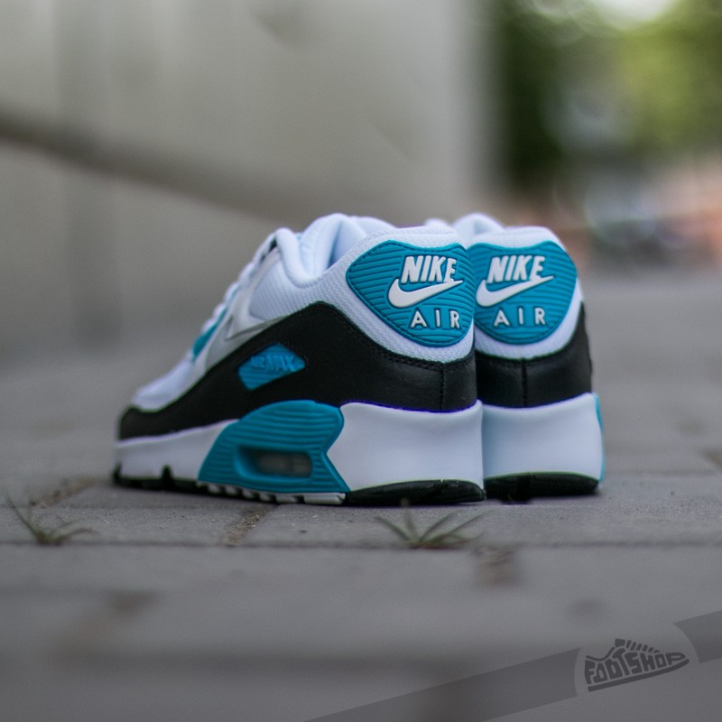 Dámske topánky a tenisky Nike Air Max 90 Mesh (GS) White/ Neutral Grey-Black-Blue Lagoon