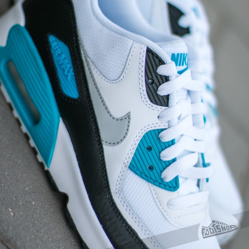 Dámske topánky a tenisky Nike Air Max 90 Mesh (GS) White/ Neutral Grey-Black-Blue Lagoon