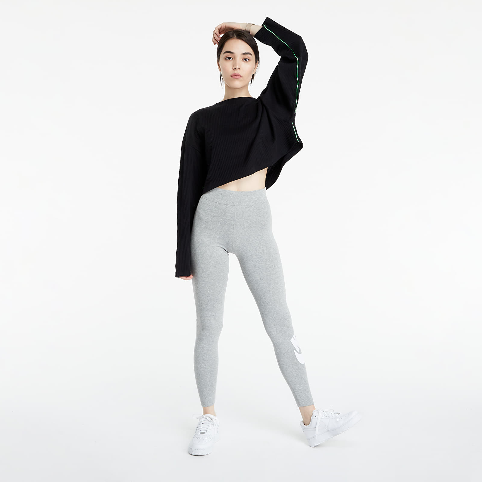 Leggins Nike Sportswear W Essential High-Rise Leggings Dk Grey Heather/ White L