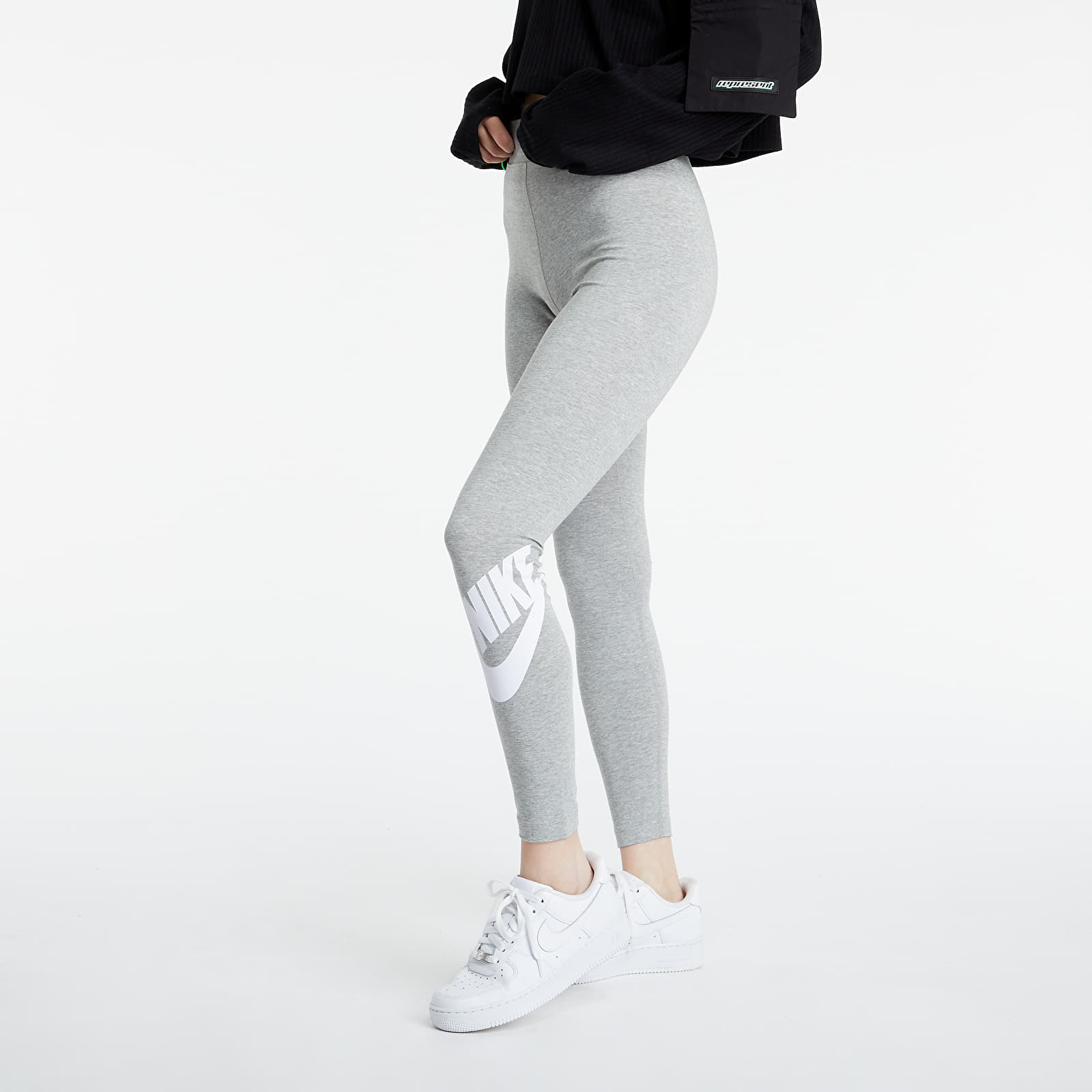 Nike Sportswear Essential Heather Gray High Rise Leggings 