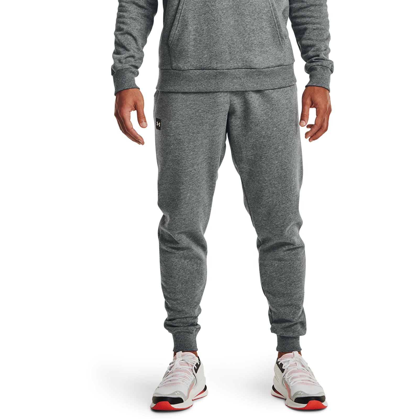 Панталони Under Armour Rival Fleece Joggers Pitch Gray Light Heather/ Onyx White