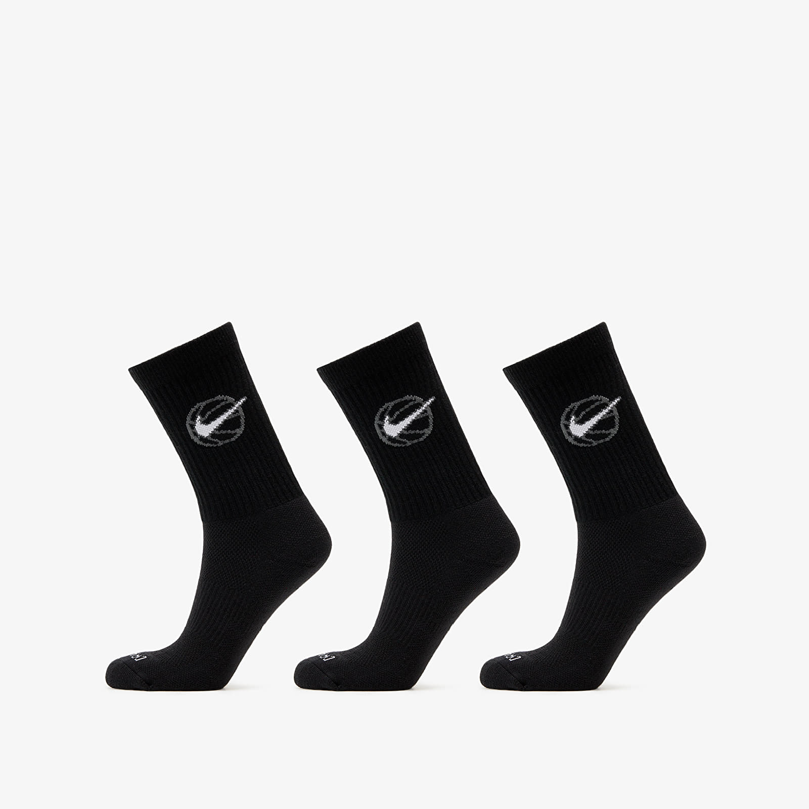 Ponožky Nike Everyday Crew Basketball Socks 3 Pairs Black/ White