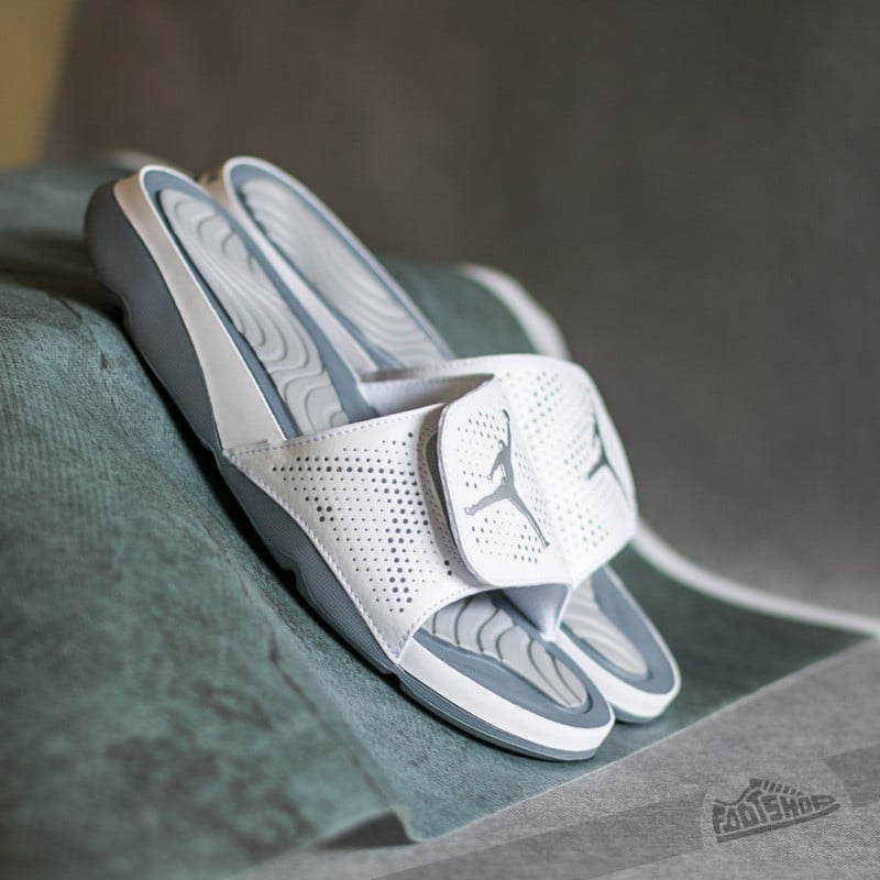 Men s shoes Jordan Hydro 5 White Metallic Silver Cool Grey Footshop