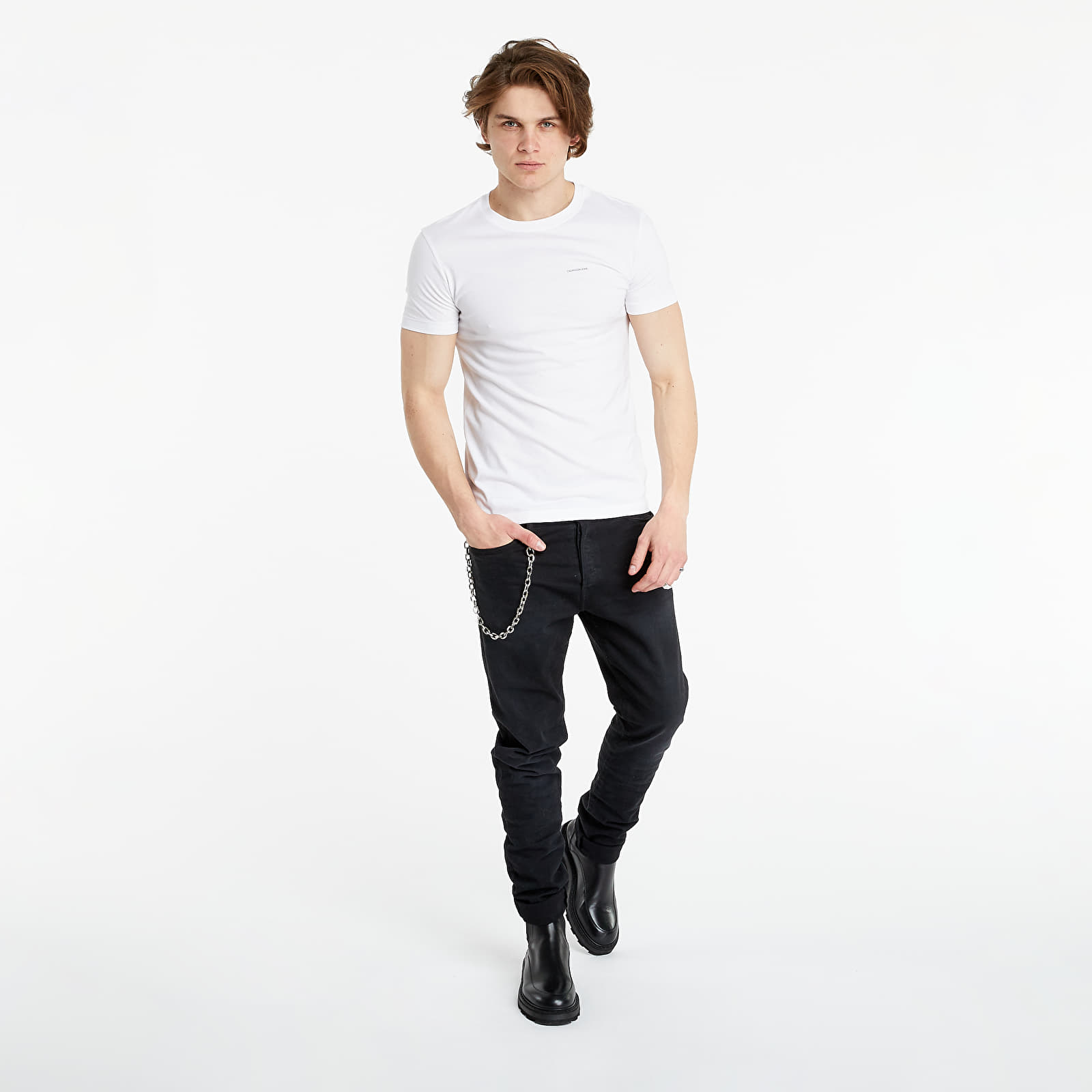 Pánske tričká Calvin Klein Jeans 2 Pack Slim Organic Cotton T-Shirts Bright White