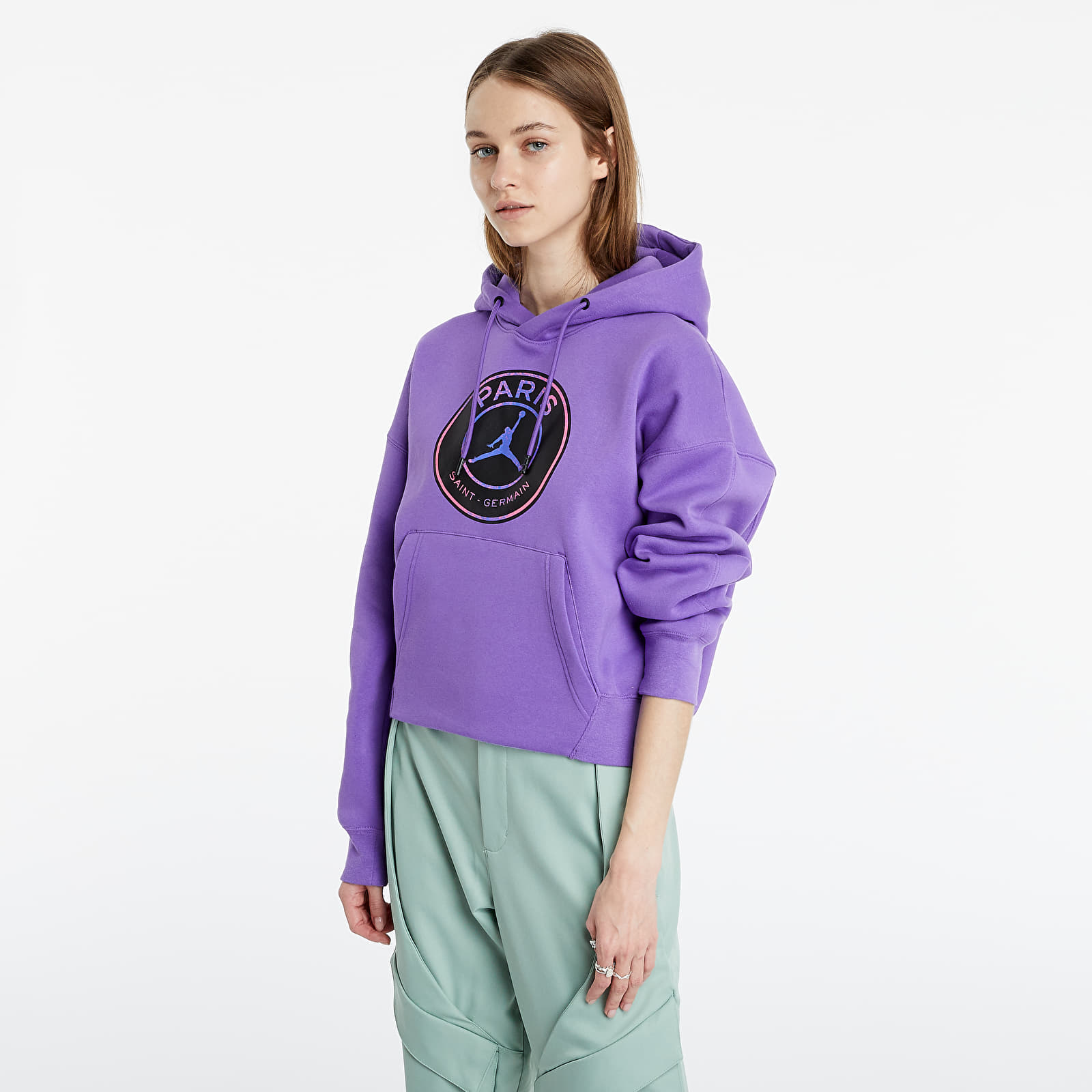 Hanorace Jordan Paris Saint-Germain Pullover Fleece Hoodie Core Wild Violet