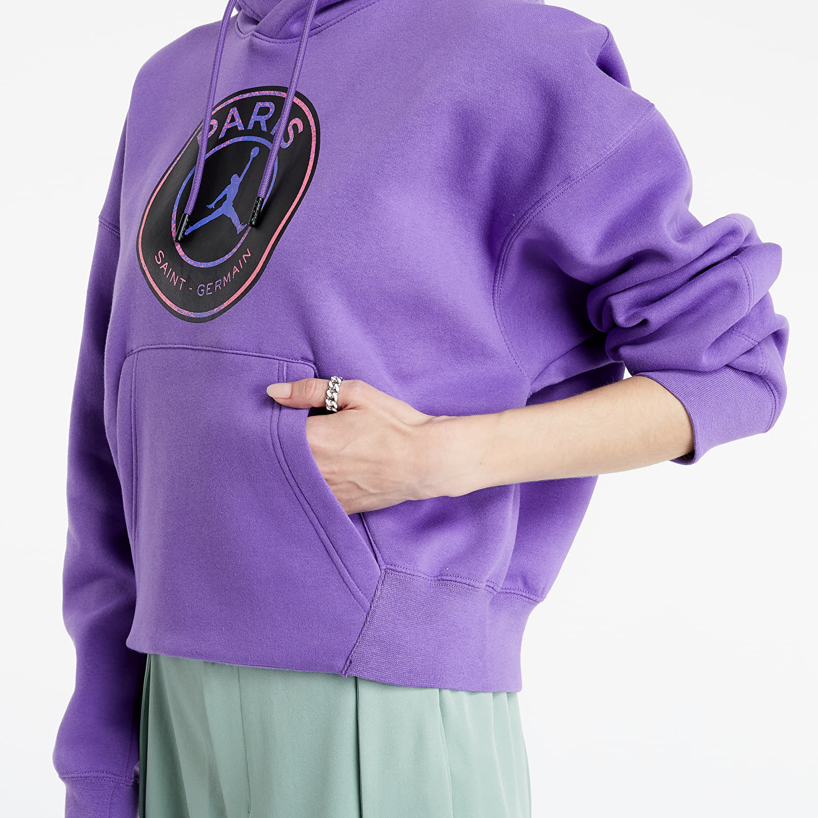 Hanorace Jordan Paris Saint-Germain Pullover Fleece Hoodie Core Wild Violet