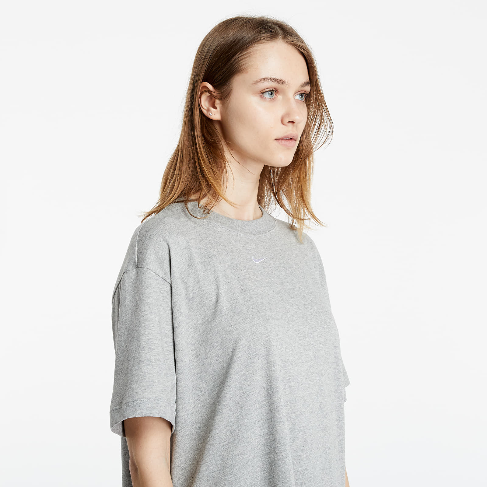 Tricouri  Nike Sportswear Essential Boyfriend Top Dk Grey Heather/ White