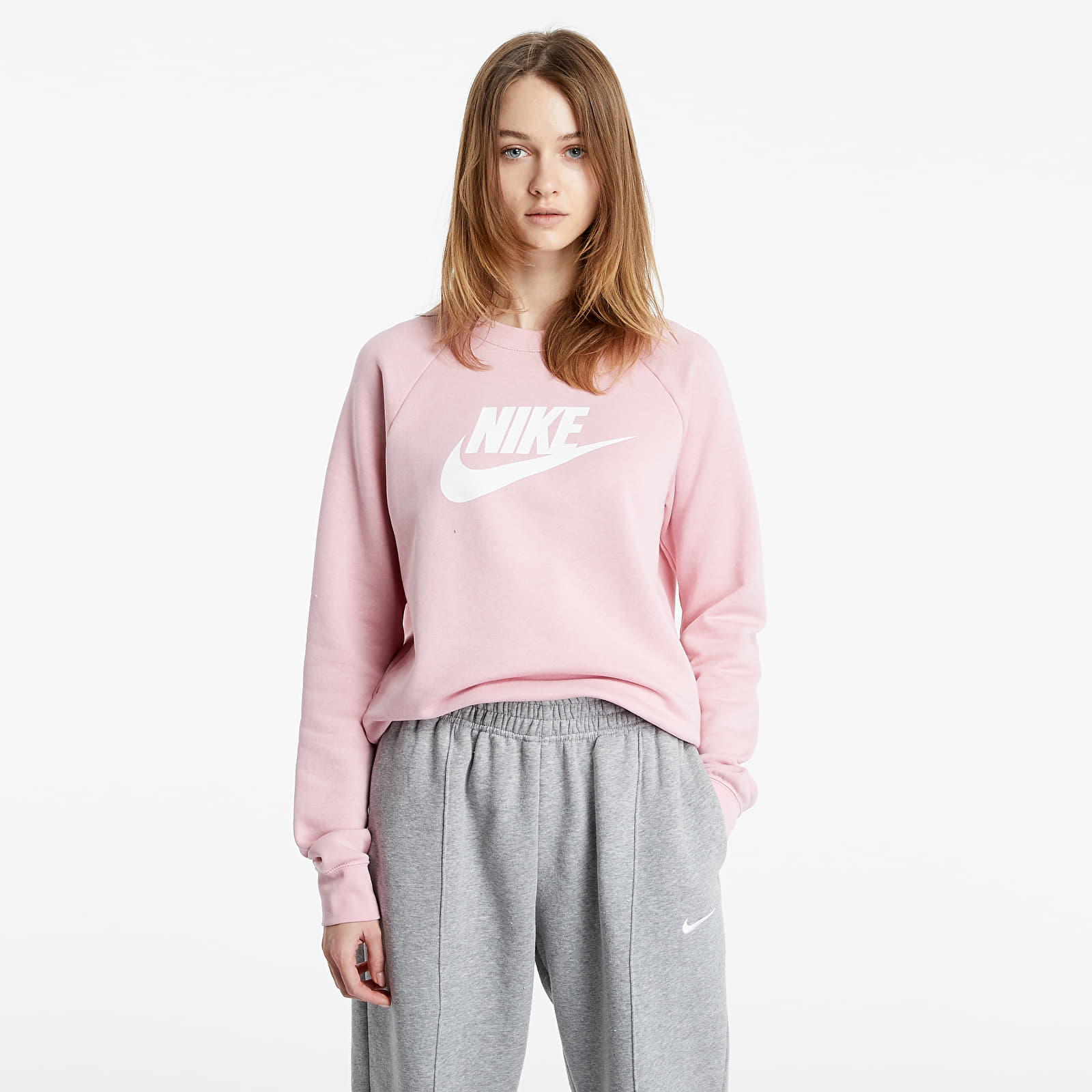 pink nike essential crew sweatshirt