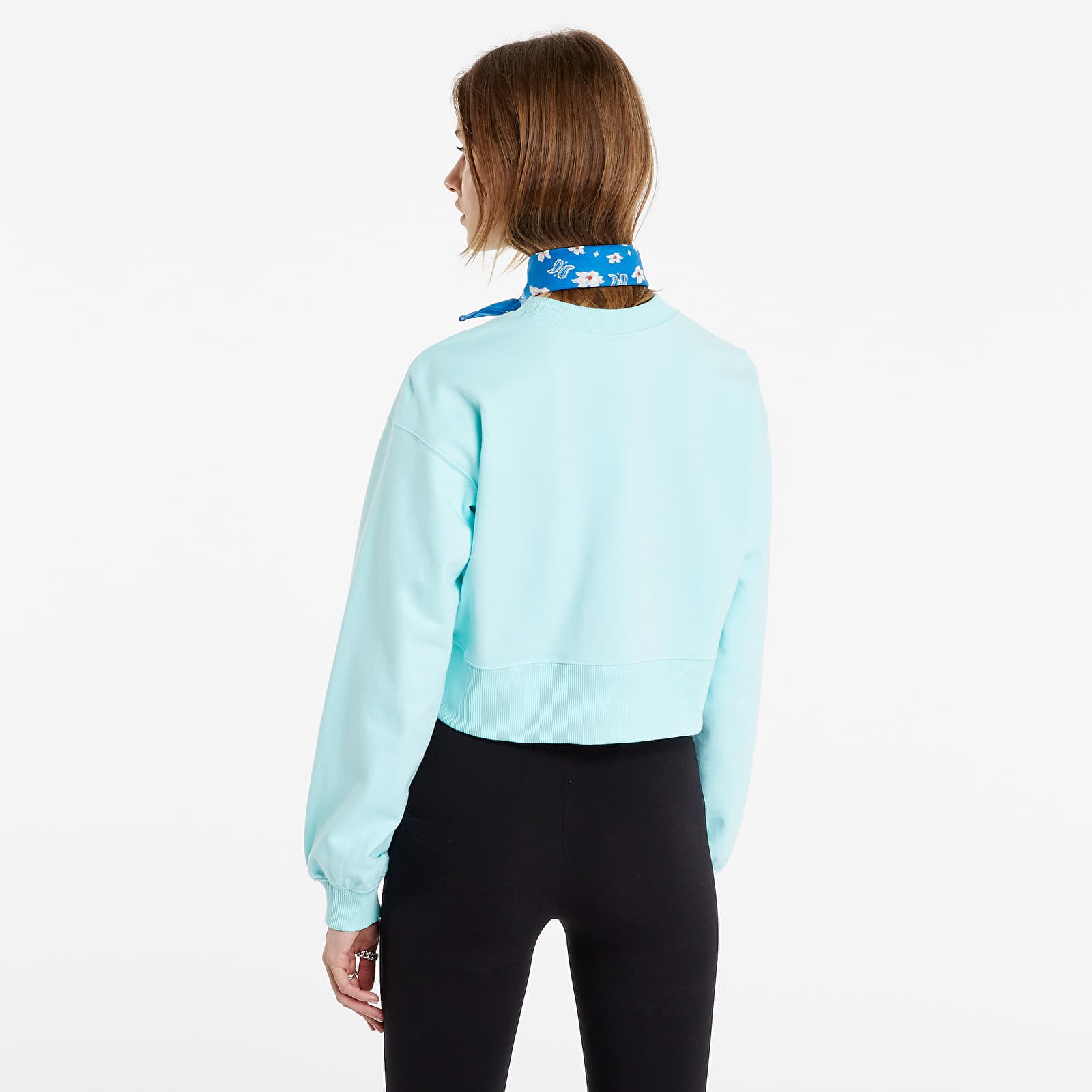 Mikiny Champion Rochester Champion Logo Crewneck Crop Top Blue