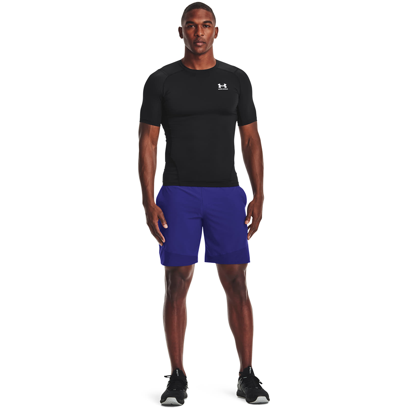 Pólók Under Armour Hg Armour Comp SS Black/ White