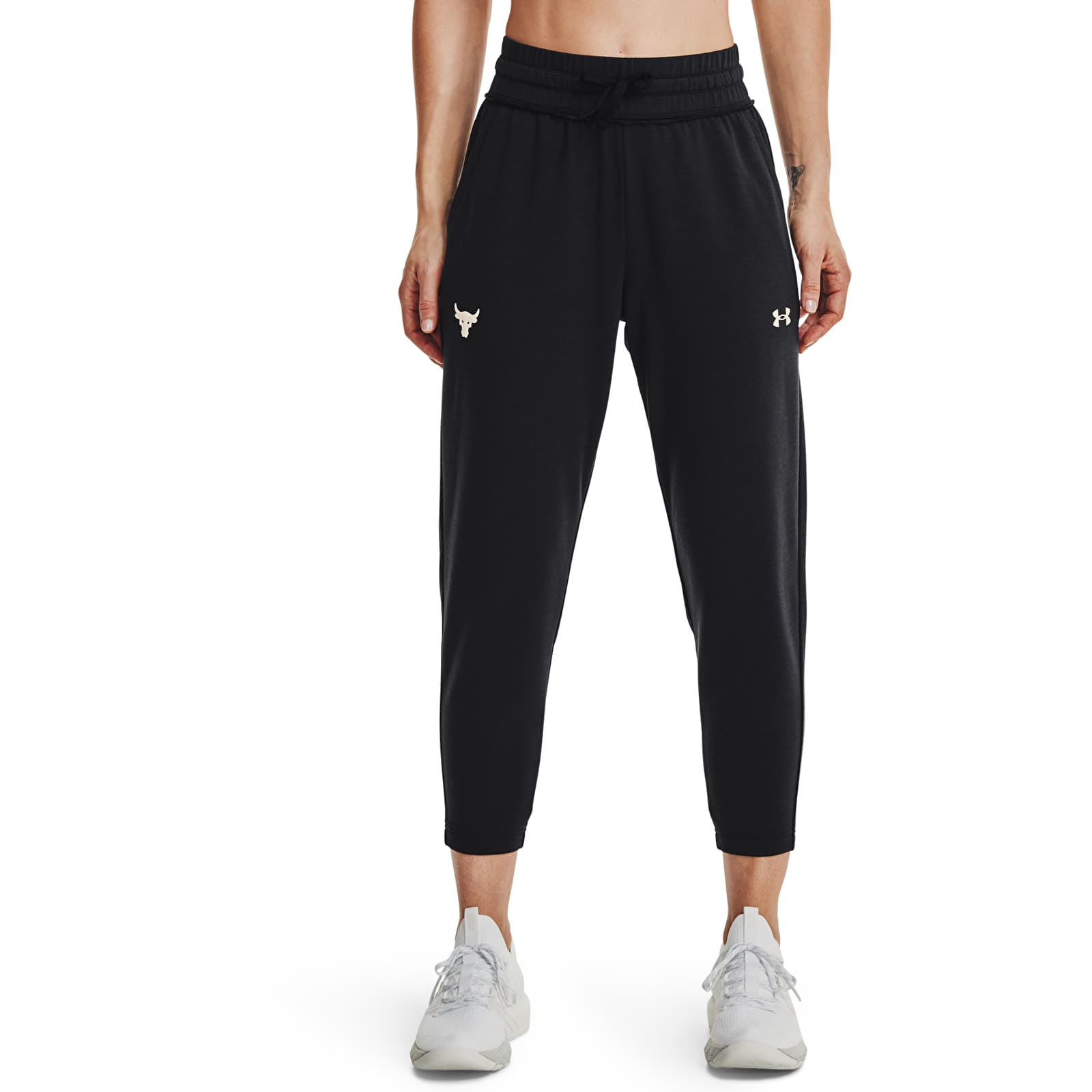 Nadrágok Under Armour Project Rock Terry Crop Pnt Black