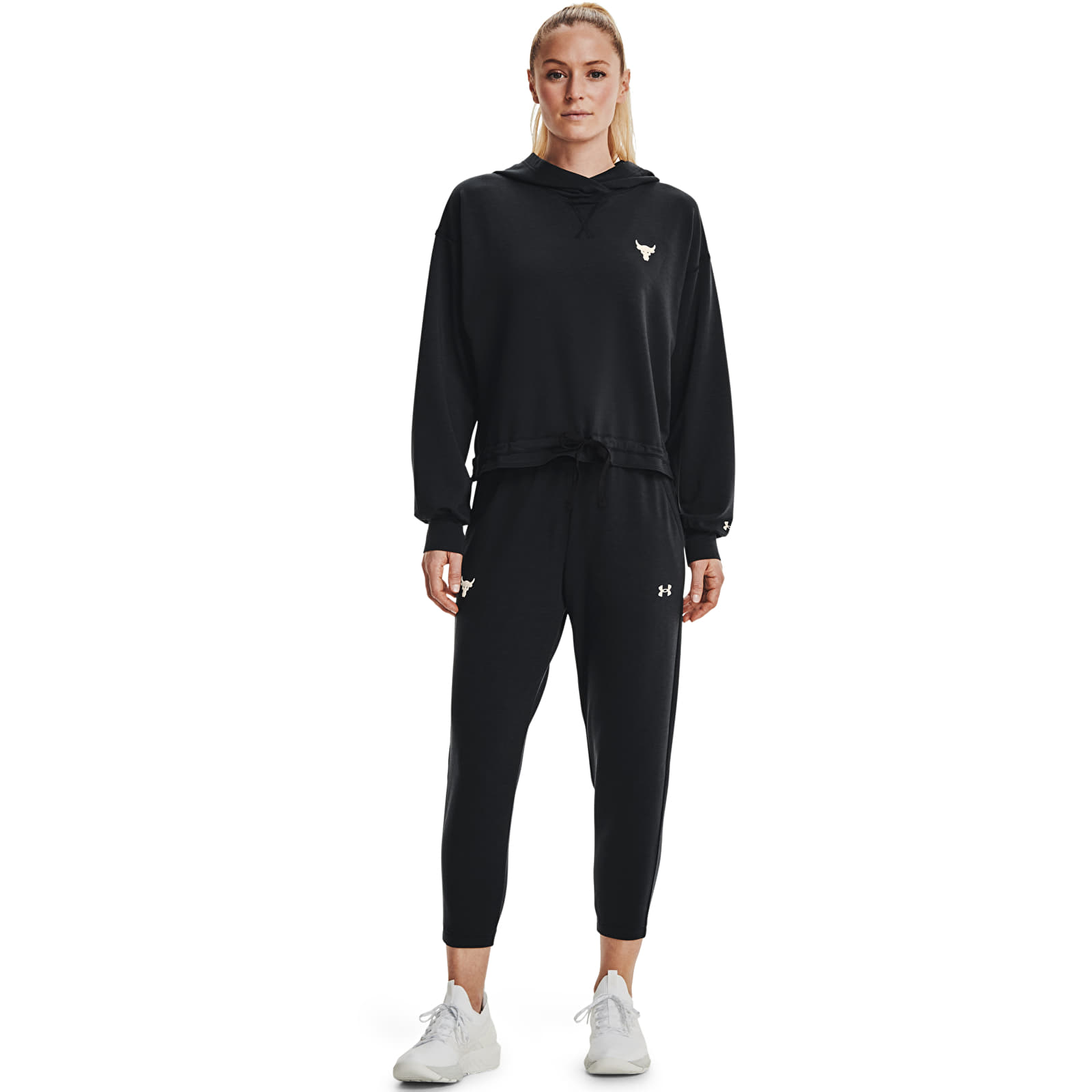 Nadrágok Under Armour Project Rock Terry Crop Pnt Black