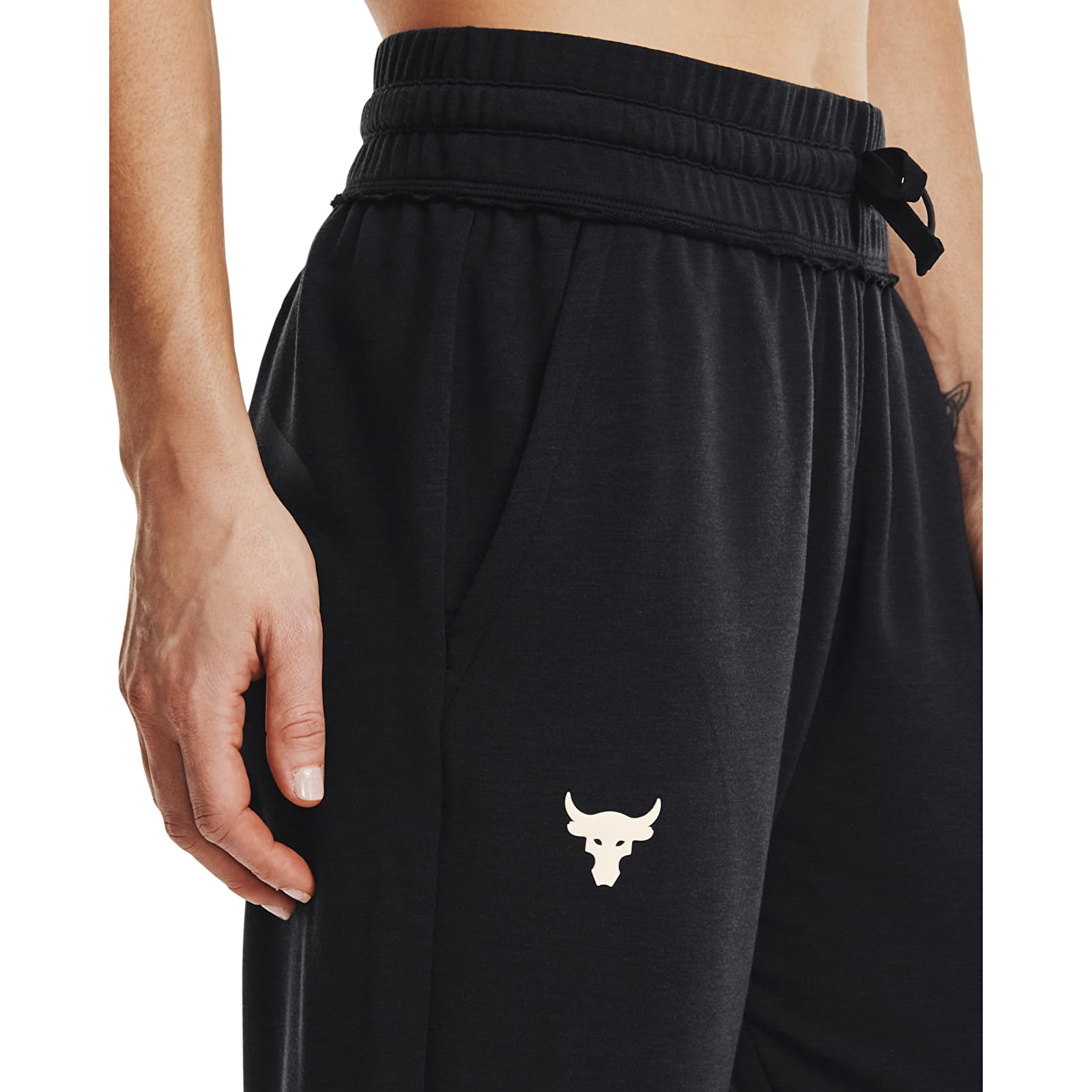 Nadrágok Under Armour Project Rock Terry Crop Pnt Black