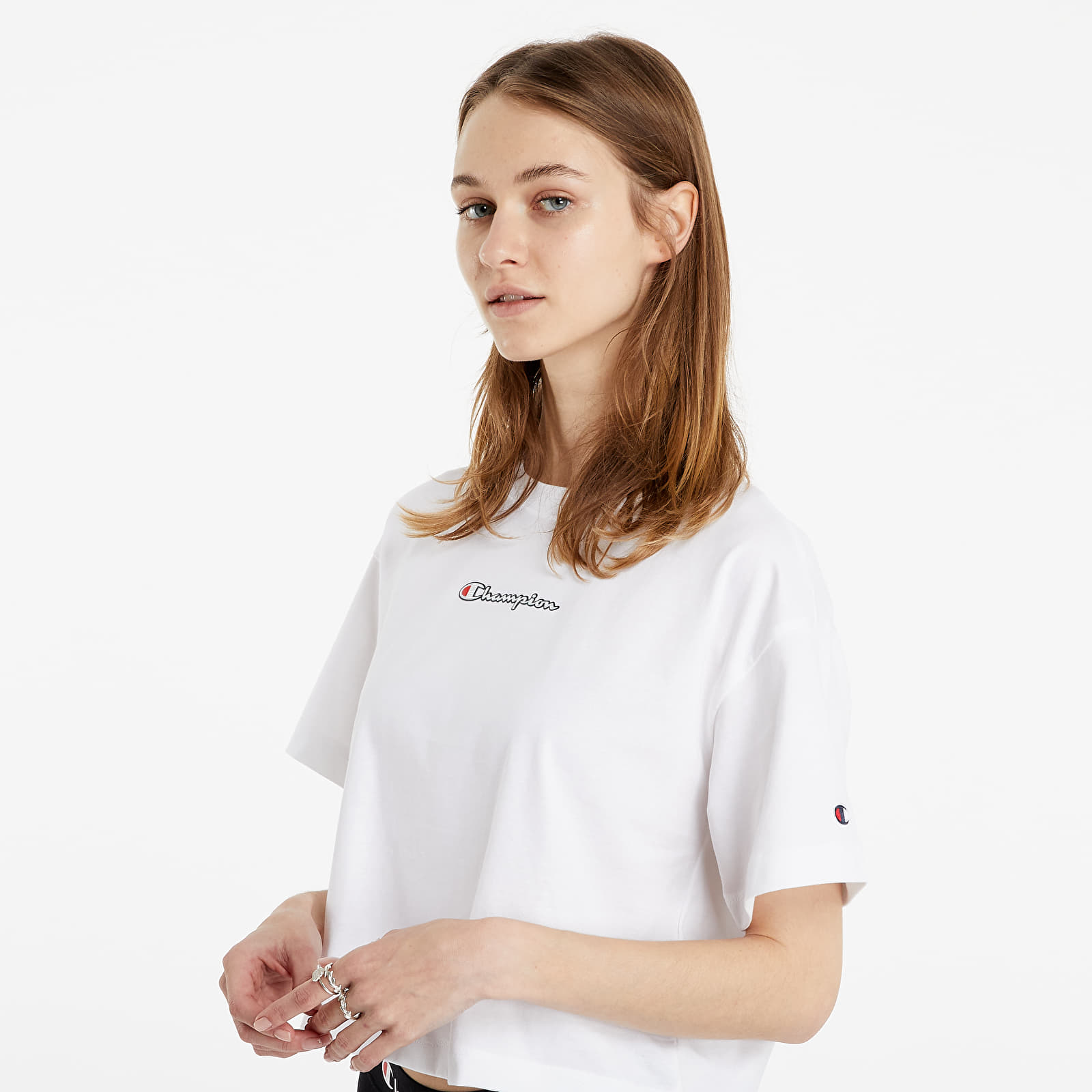 Camisetas Champion Rochester Champion Logo Crop Top White