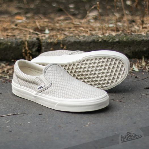 Vans Classic Slip On Snake Leather Antigue White