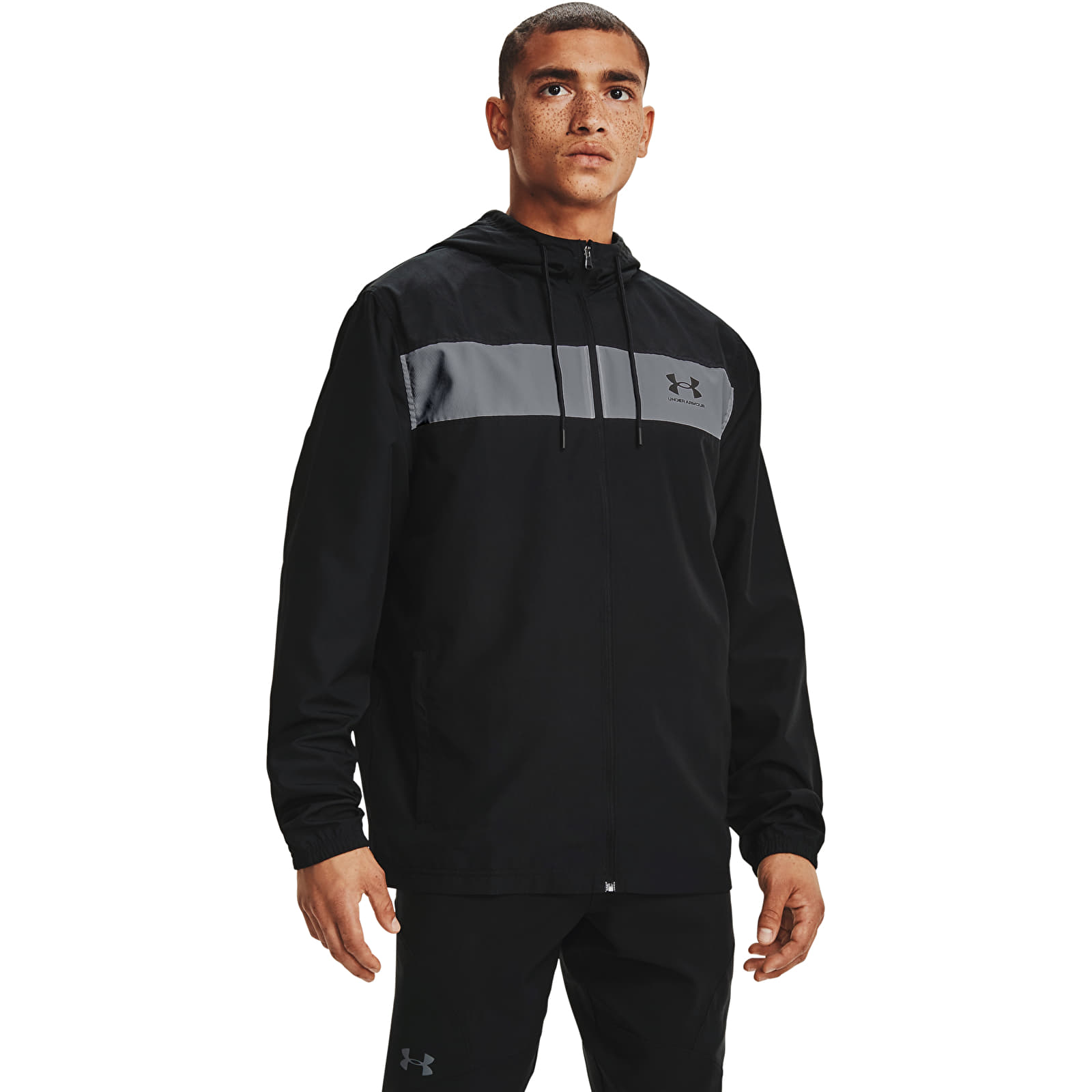 Mikiny a svetre Under Armour Sportstyle Windbreaker Black/ Black