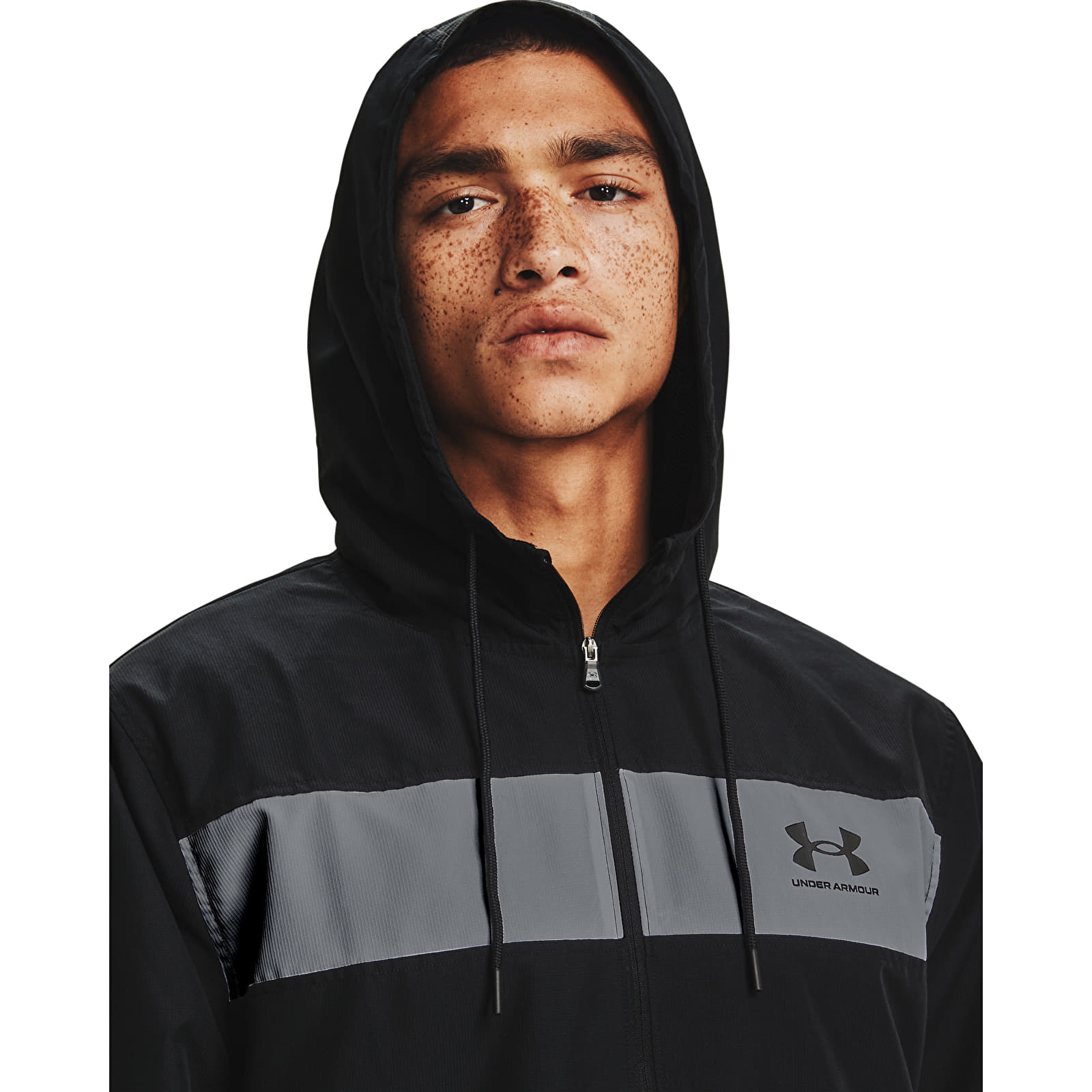 Mikiny a svetre Under Armour Sportstyle Windbreaker Black/ Black
